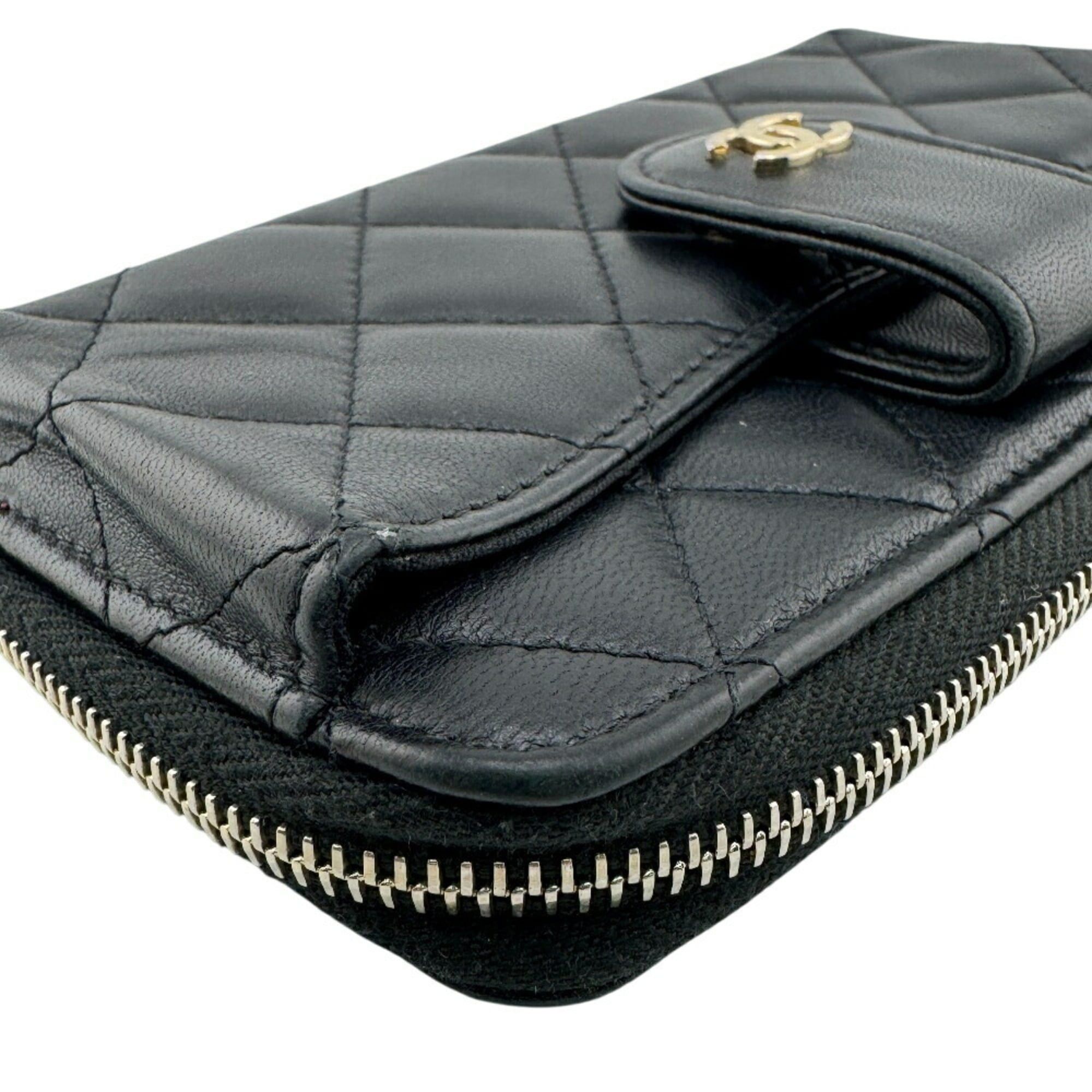 Chanel CHANEL Timeless Classic Multi-Case Coco Mark Matelasse Long Wallet Black Women's Size ONE SIZE - 3 Thumbnail