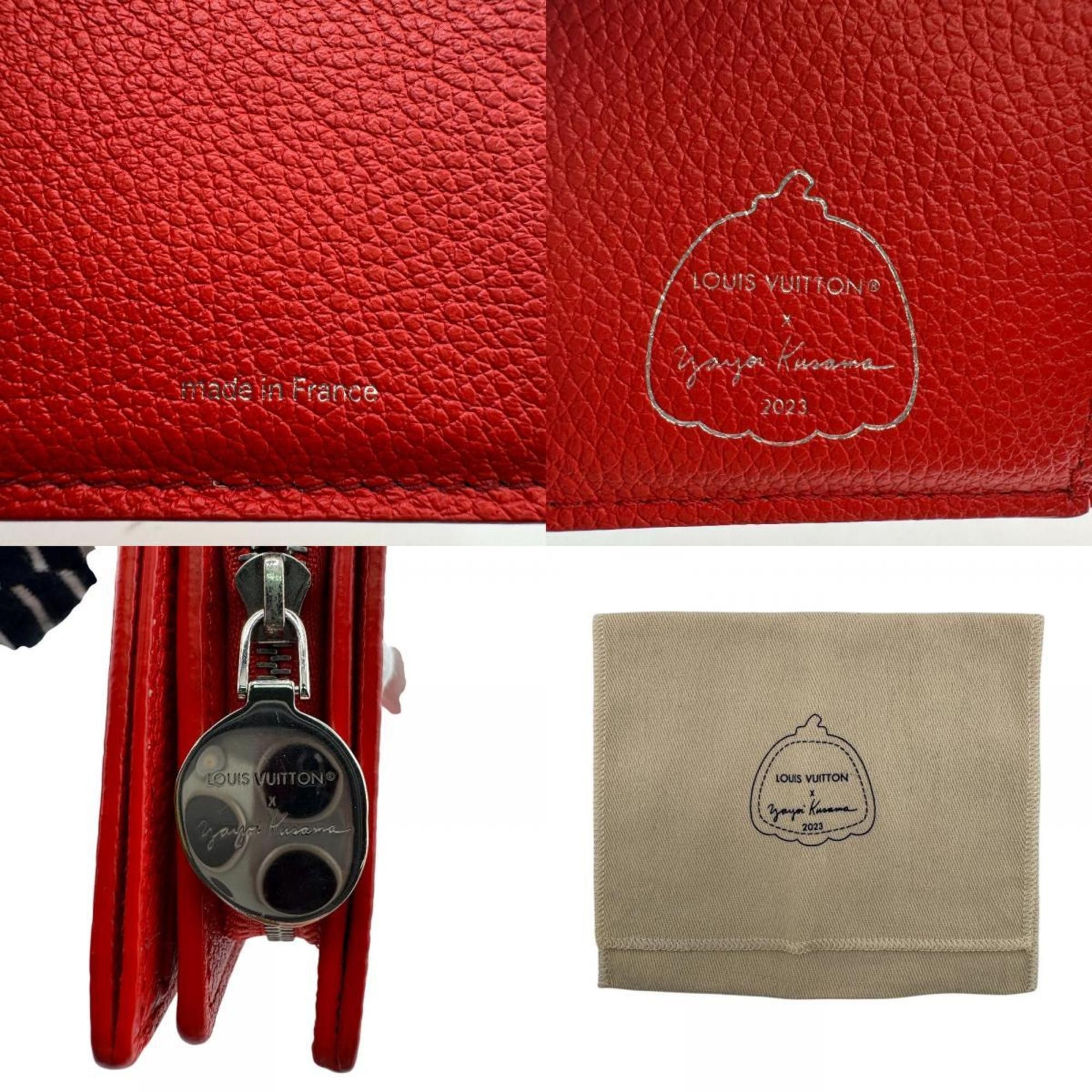 Louis Vuitton LOUIS VUITTON M82103 LV×YK Portefeuillek Yayoi Kusama Collaboration Polka Dot Monogram Empreinte Bifold Wallet Red Women's Size ONE SIZE - 16 Thumbnail
