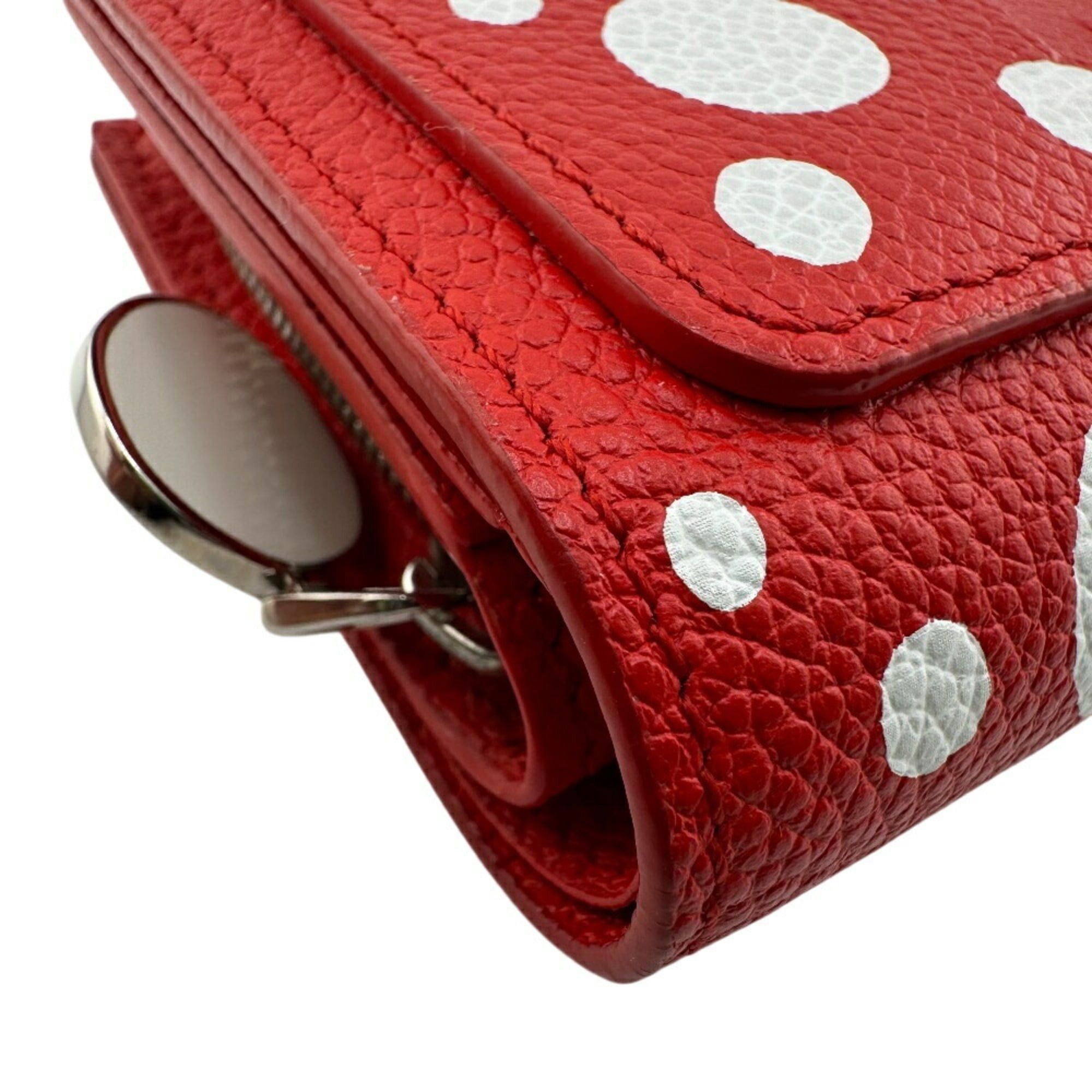 Louis Vuitton LOUIS VUITTON M82103 LV×YK Portefeuillek Yayoi Kusama Collaboration Polka Dot Monogram Empreinte Bifold Wallet Red Women's Size ONE SIZE - 5 Thumbnail