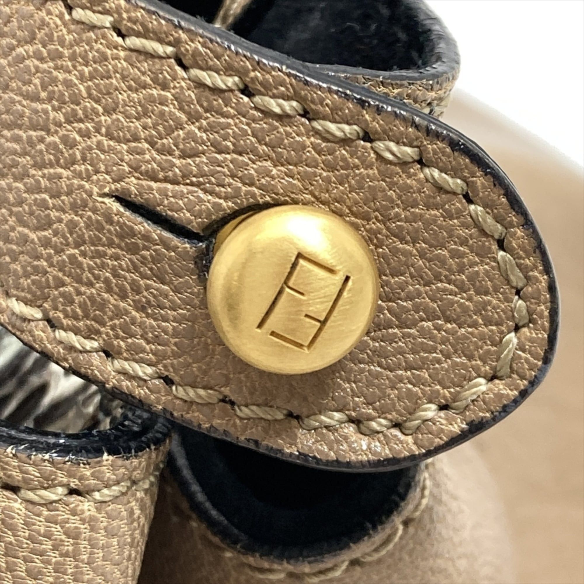 Fendi Fendi Peekaboo Medium Handbag, Leather, 2579-8BN211-BFQ 098, Camel, Gold, Silver Hardware, Brown, Women's Size ONE SIZE - 8 Thumbnail