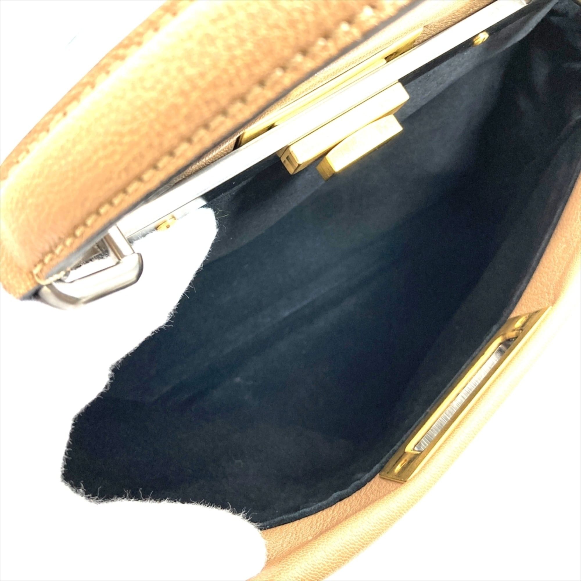 Fendi Fendi Peekaboo Medium Handbag, Leather, 2579-8BN211-BFQ 098, Camel, Gold, Silver Hardware, Brown, Women's Size ONE SIZE - 6 Thumbnail