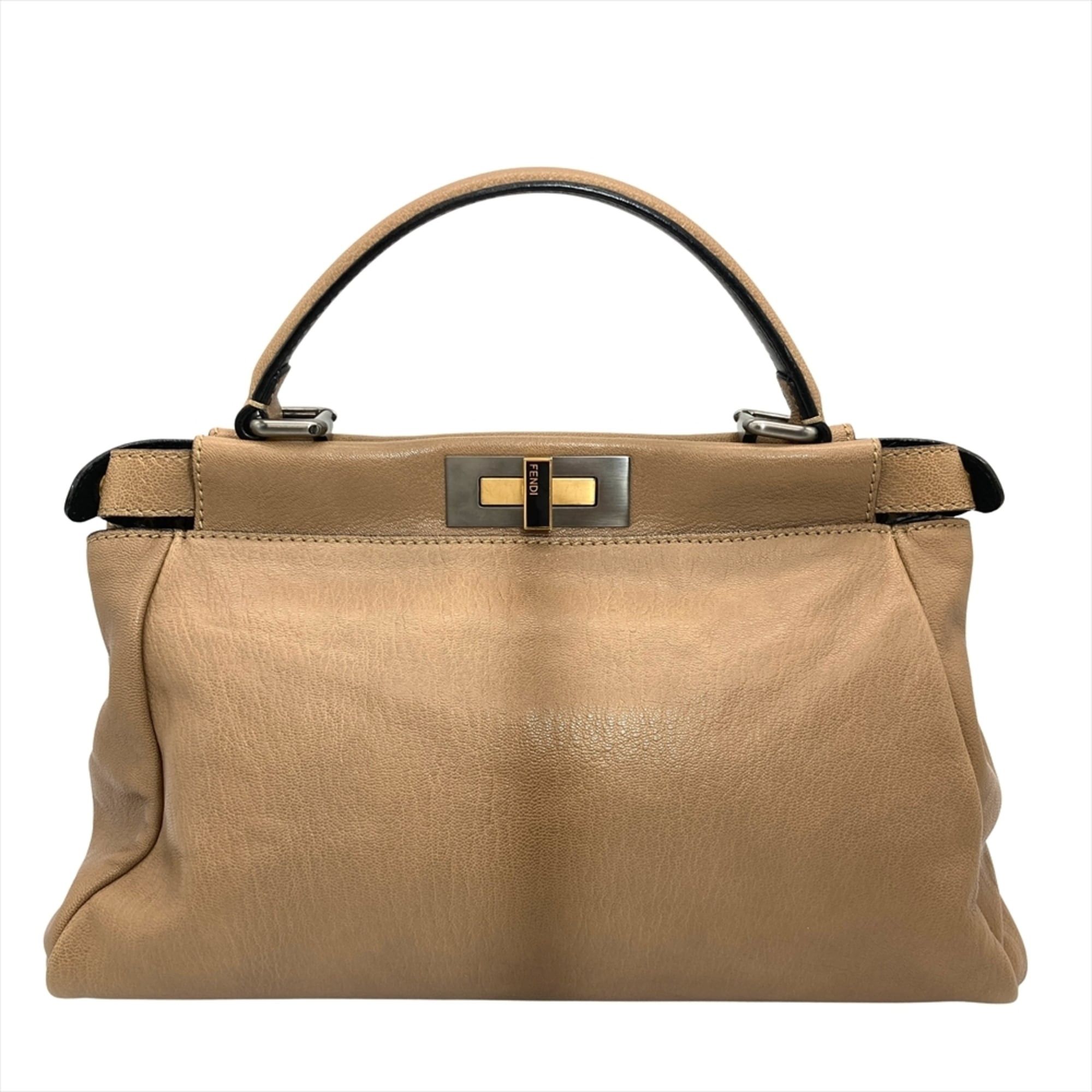 Fendi Fendi Peekaboo Medium Handbag, Leather, 2579-8BN211-BFQ 098, Camel, Gold, Silver Hardware, Brown, Women's Size ONE SIZE - 2 Thumbnail