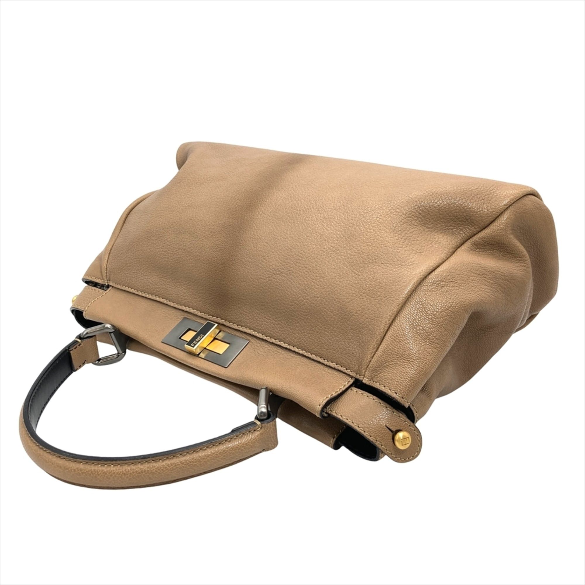 Fendi Fendi Peekaboo Medium Handbag, Leather, 2579-8BN211-BFQ 098, Camel, Gold, Silver Hardware, Brown, Women's Size ONE SIZE - 3 Thumbnail