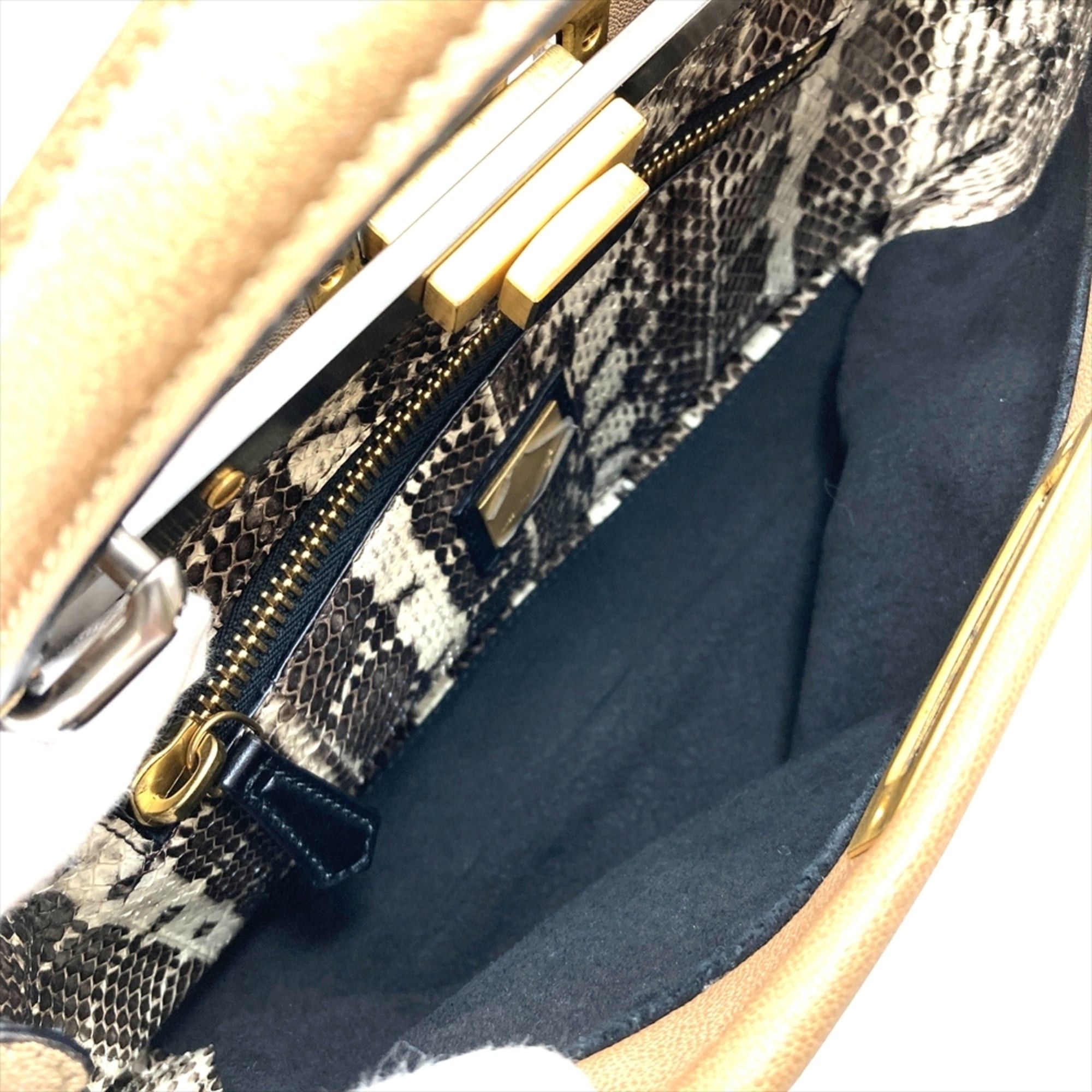 Fendi Fendi Peekaboo Medium Handbag, Leather, 2579-8BN211-BFQ 098, Camel, Gold, Silver Hardware, Brown, Women's Size ONE SIZE - 5 Thumbnail
