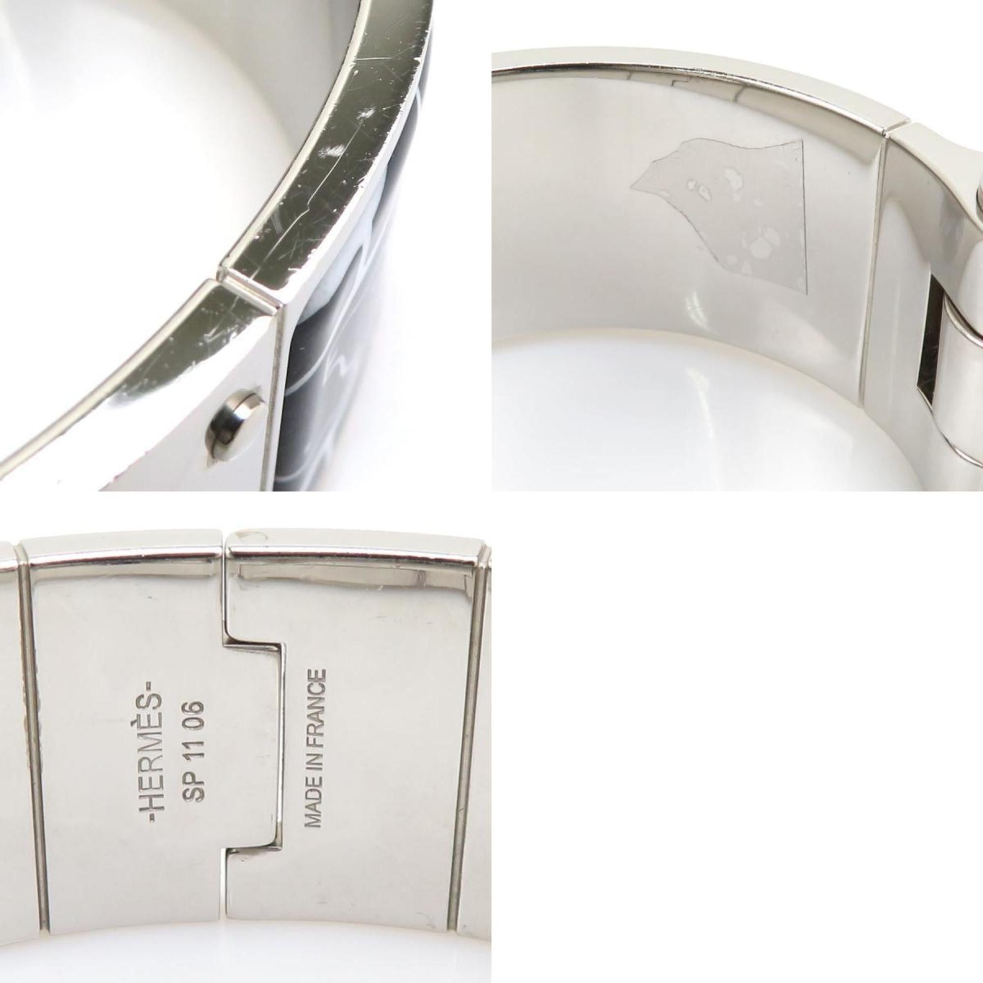 Hermes Hermes Hermès Charnière Bangle Bracelet in Metal/Enamel, Silver/Multicolor, Women's, e61417a Size ONE SIZE - 5 Thumbnail