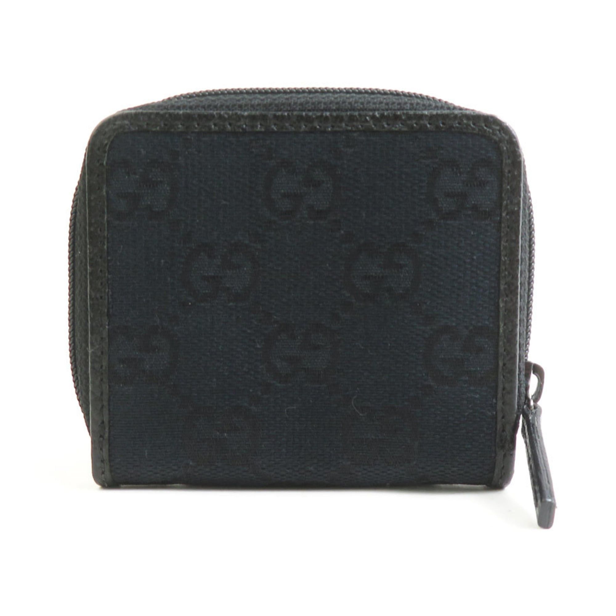 Gucci Gucci GG Canvas/Leather Coin Purse, Black, Unisex, 115255, H31909a Size ONE SIZE - 2 Thumbnail