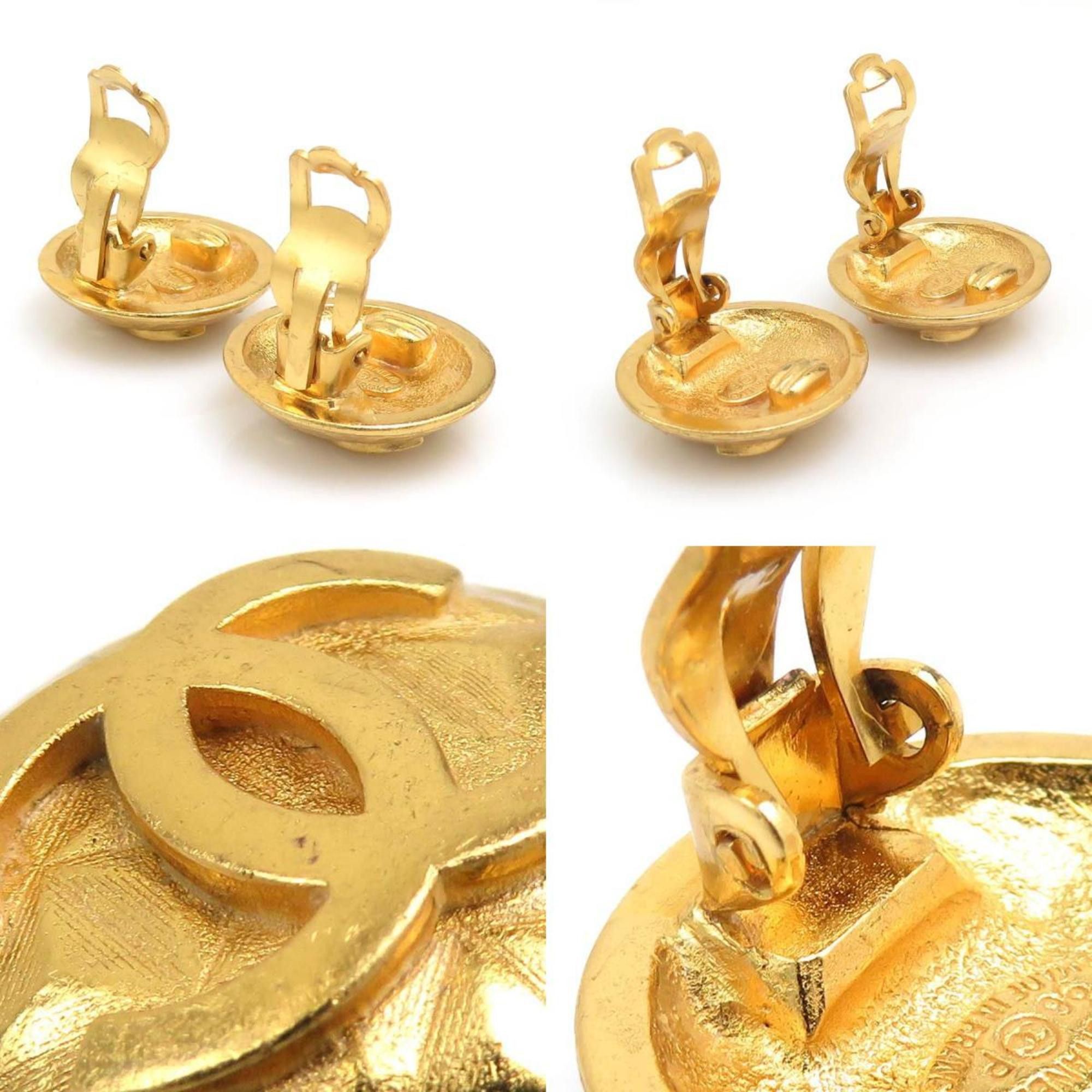 Chanel CHANEL Coco Mark Metal Gold Earrings for Women e61411i Size ONE SIZE - 4 Thumbnail