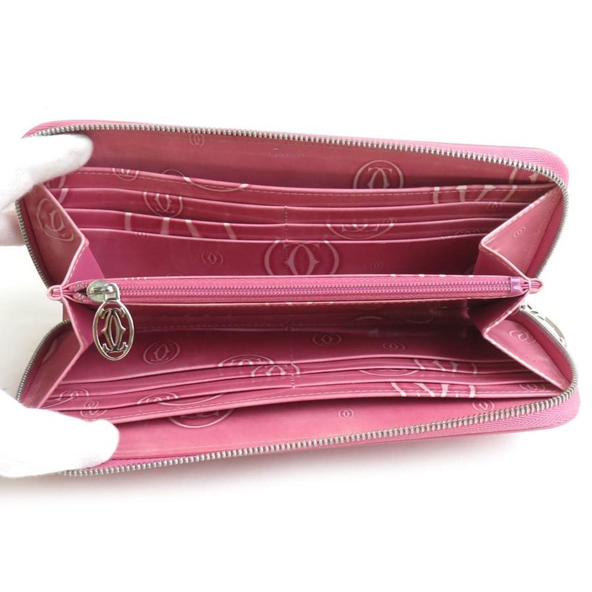 Cartier Cartier Happy Birthday round long wallet in pink leather for women (h31906g) Size ONE SIZE - 3 Thumbnail