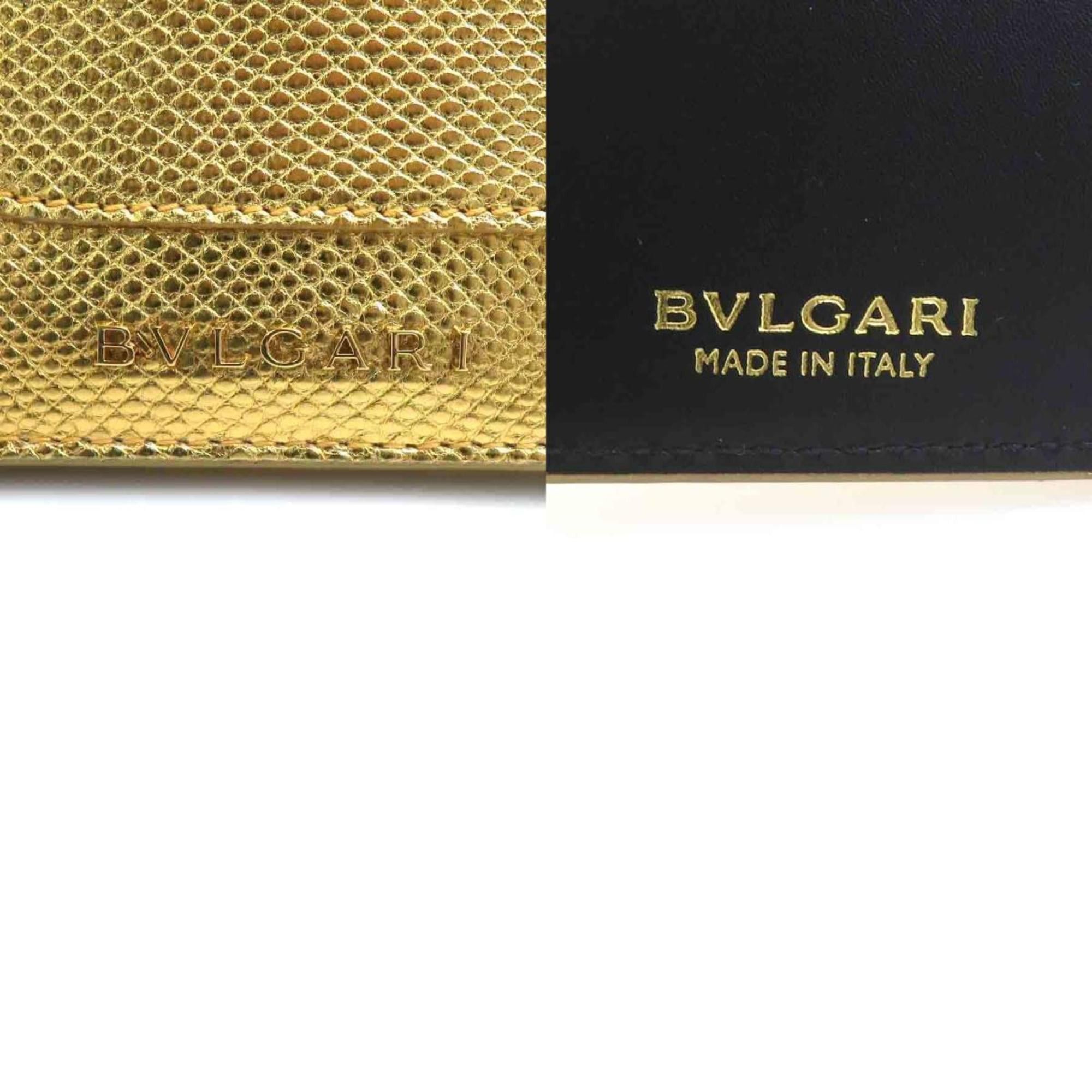 Bvlgari BVLGARI Serpenti Business Card Case, Embossed Leather/Metal, Gold, Unisex, e61384j Size ONE SIZE - 5 Thumbnail