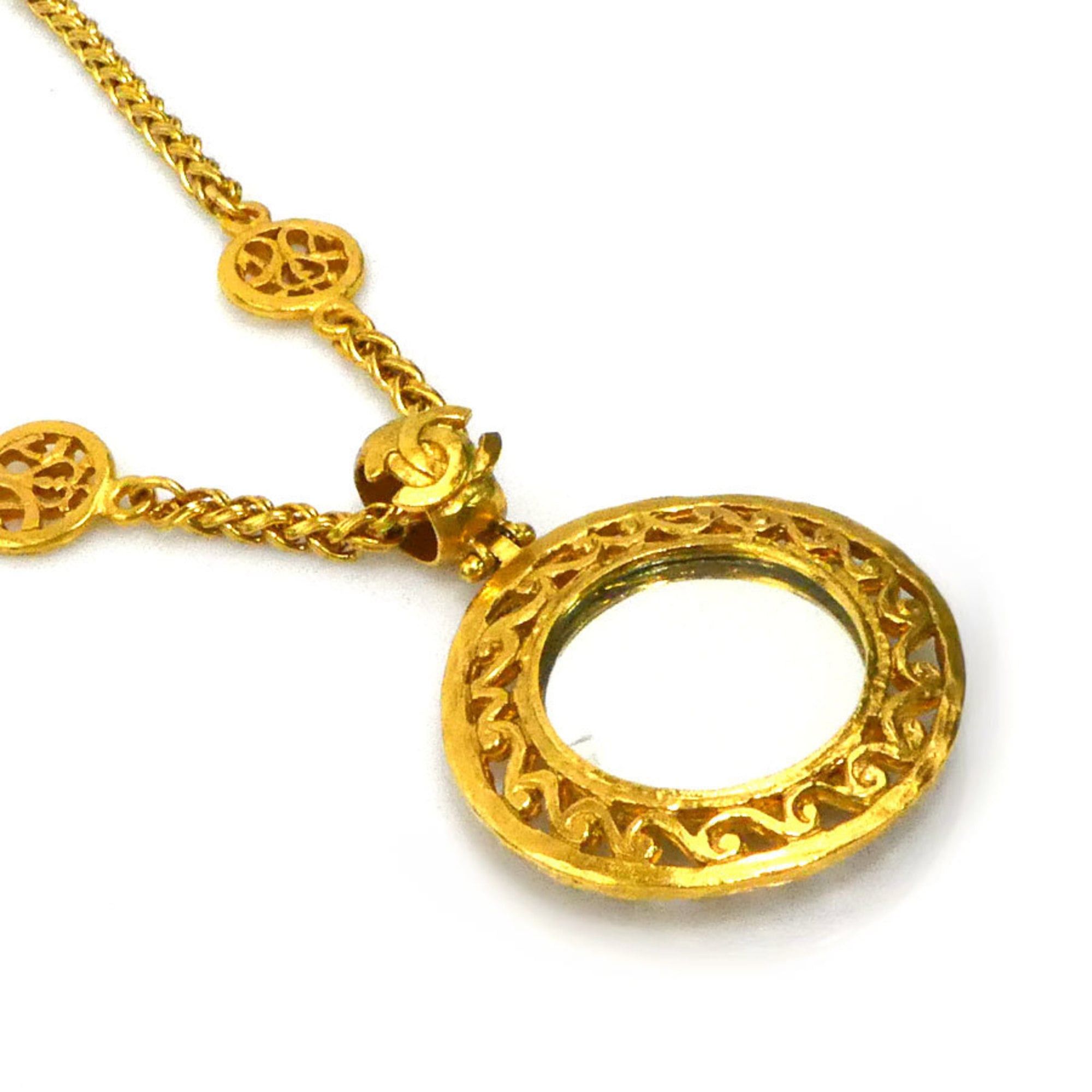 Chanel CHANEL Mirror Pendant Necklace in Metal Gold for Women e61391a Size ONE SIZE - 2 Thumbnail
