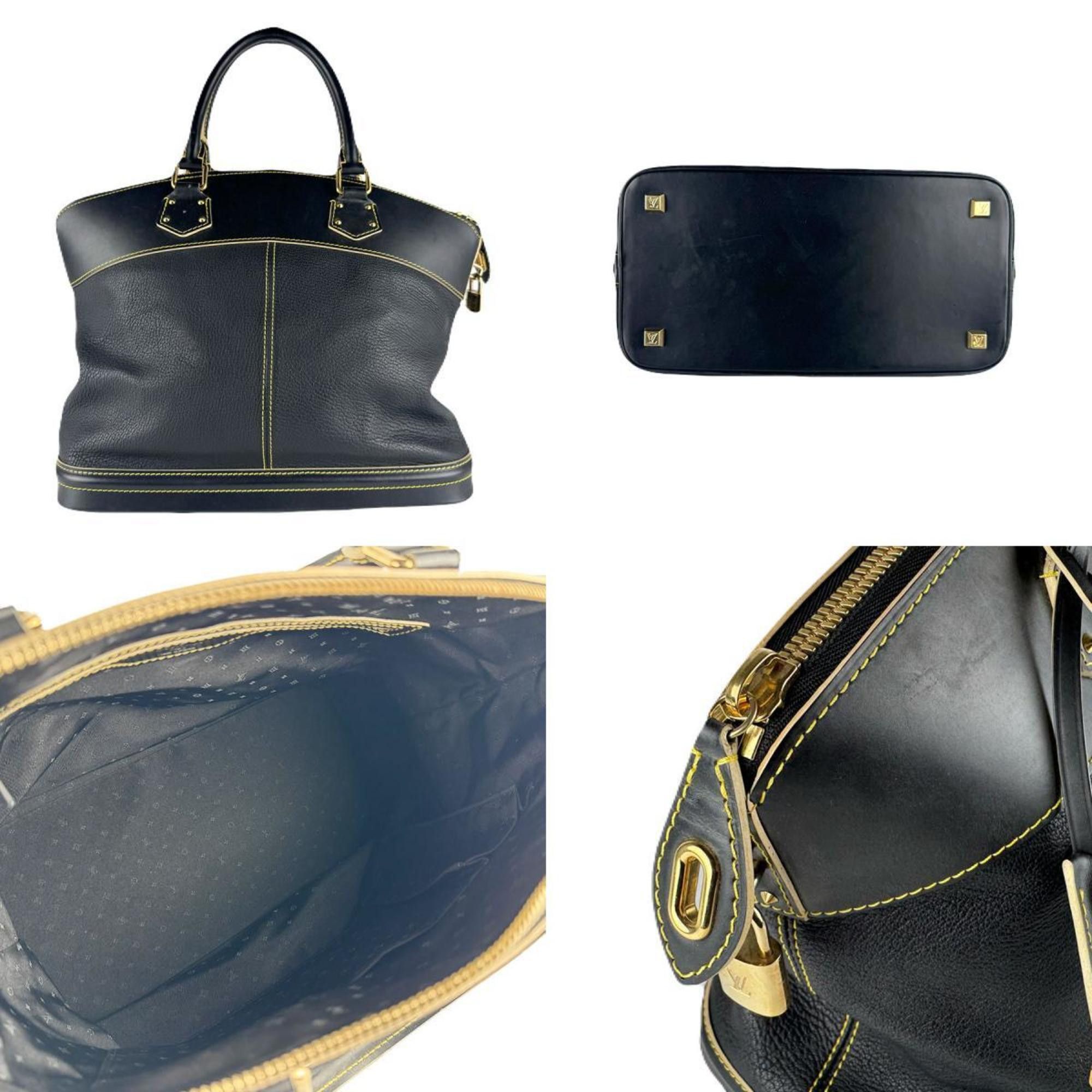 Louis Vuitton Louis Vuitton Suhali Lockit MM Handbag in Noir Leather, Unisex, M91875 z8490 Size ONE SIZE - 3 Thumbnail