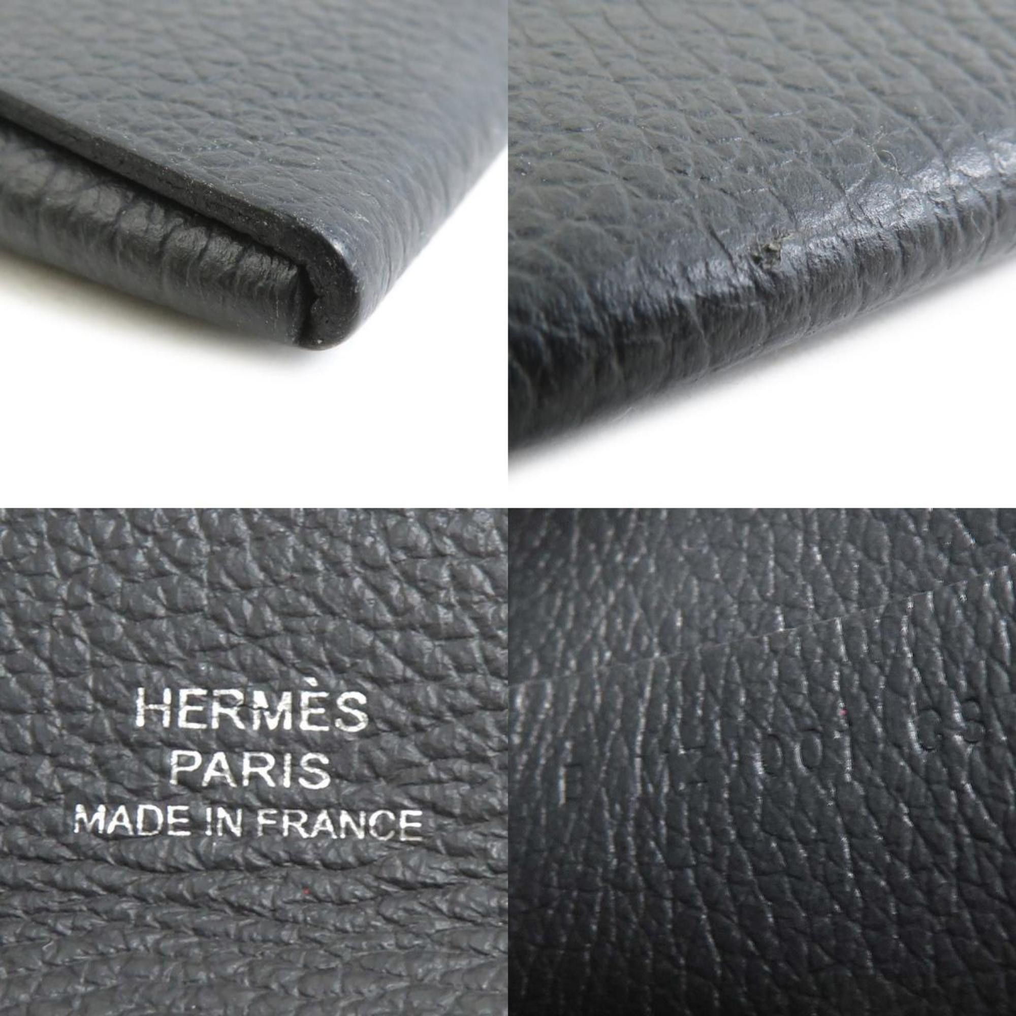 Hermes Hermes Hermès Bastia Evercolor Black Wallet with Coin Purse, Unisex, h31908a Size ONE SIZE - 5 Thumbnail