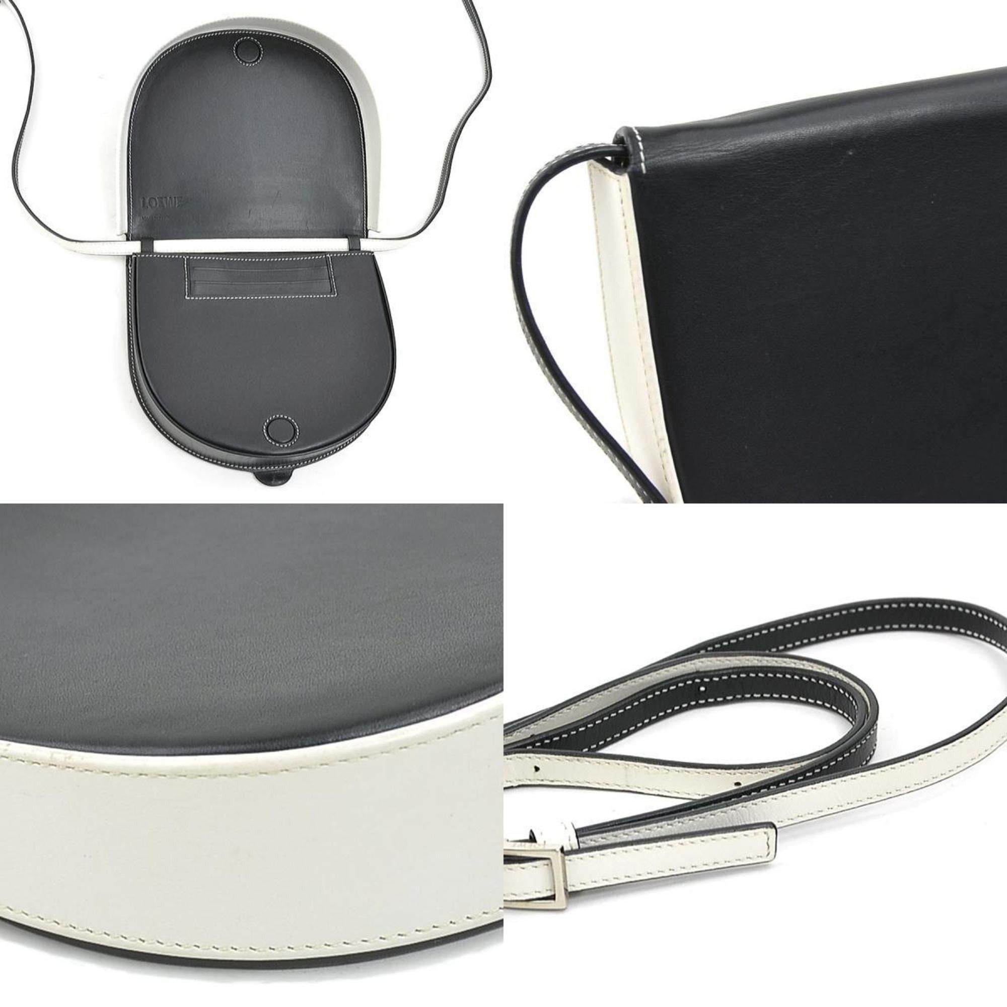 Loewe LOEWE Shoulder Bag, Belt Heel Leather, Black and White, Women's, h31904i Size ONE SIZE - 3 Thumbnail