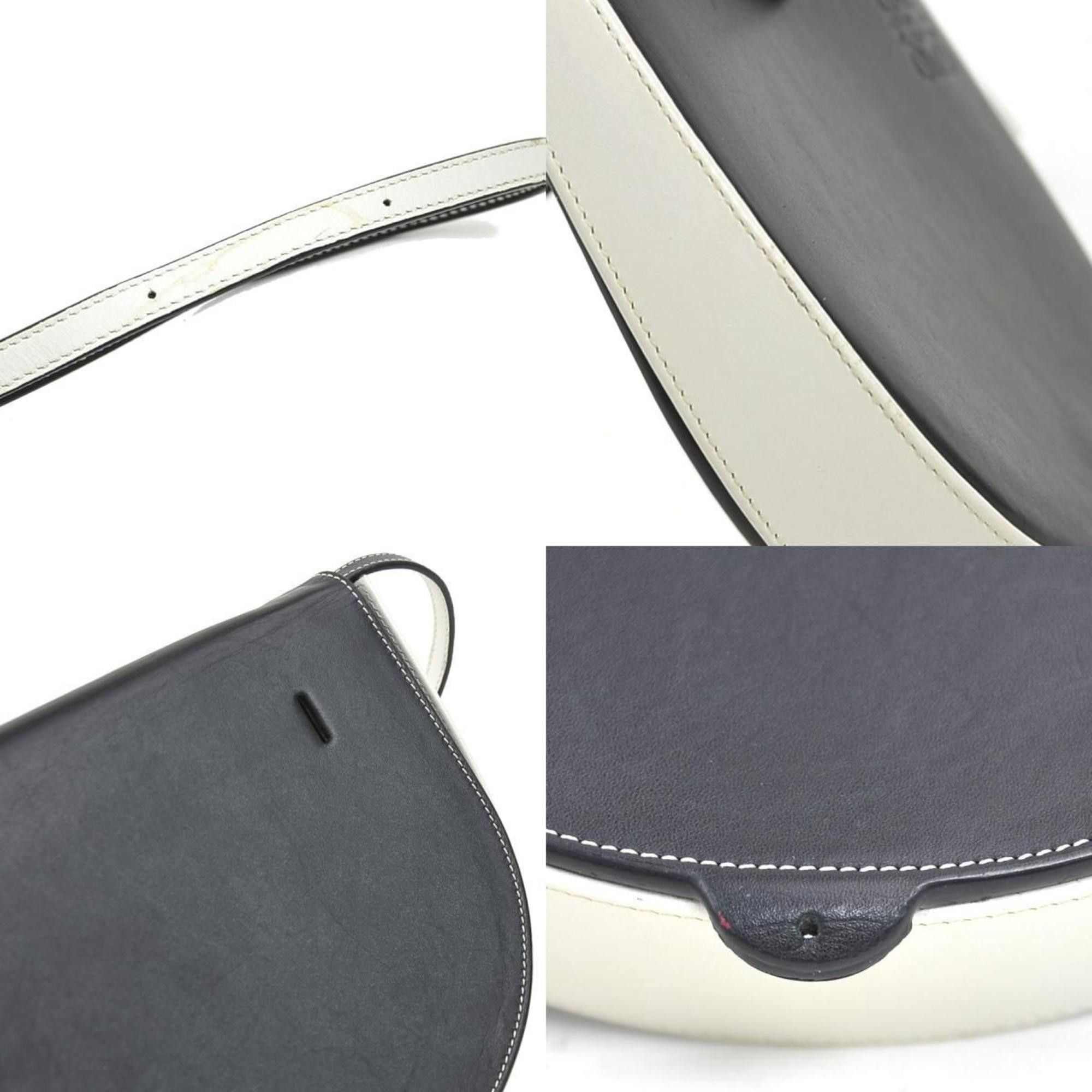 Loewe LOEWE Shoulder Bag, Belt Heel Leather, Black and White, Women's, h31904i Size ONE SIZE - 4 Thumbnail