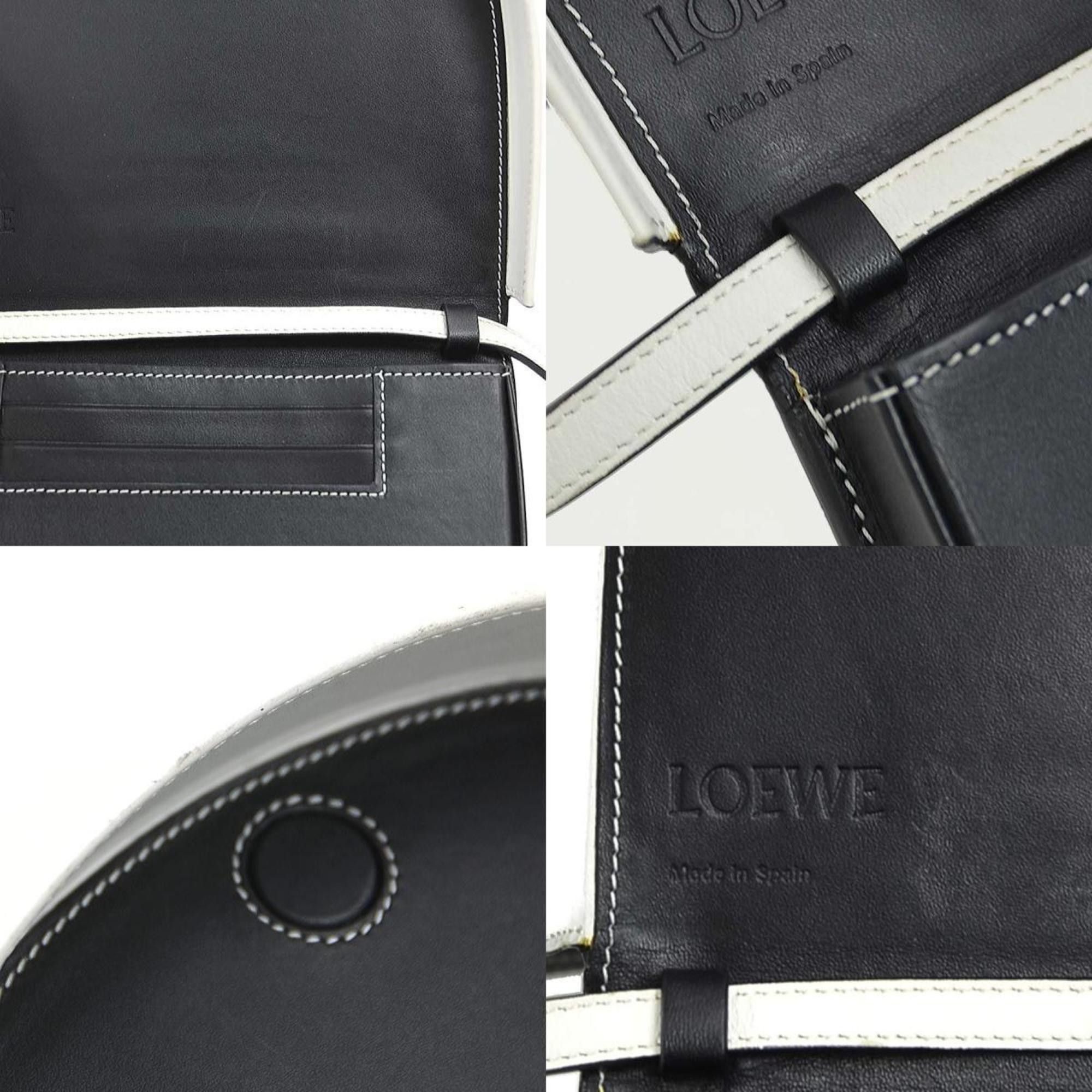 Loewe LOEWE Shoulder Bag, Belt Heel Leather, Black and White, Women's, h31904i Size ONE SIZE - 5 Thumbnail