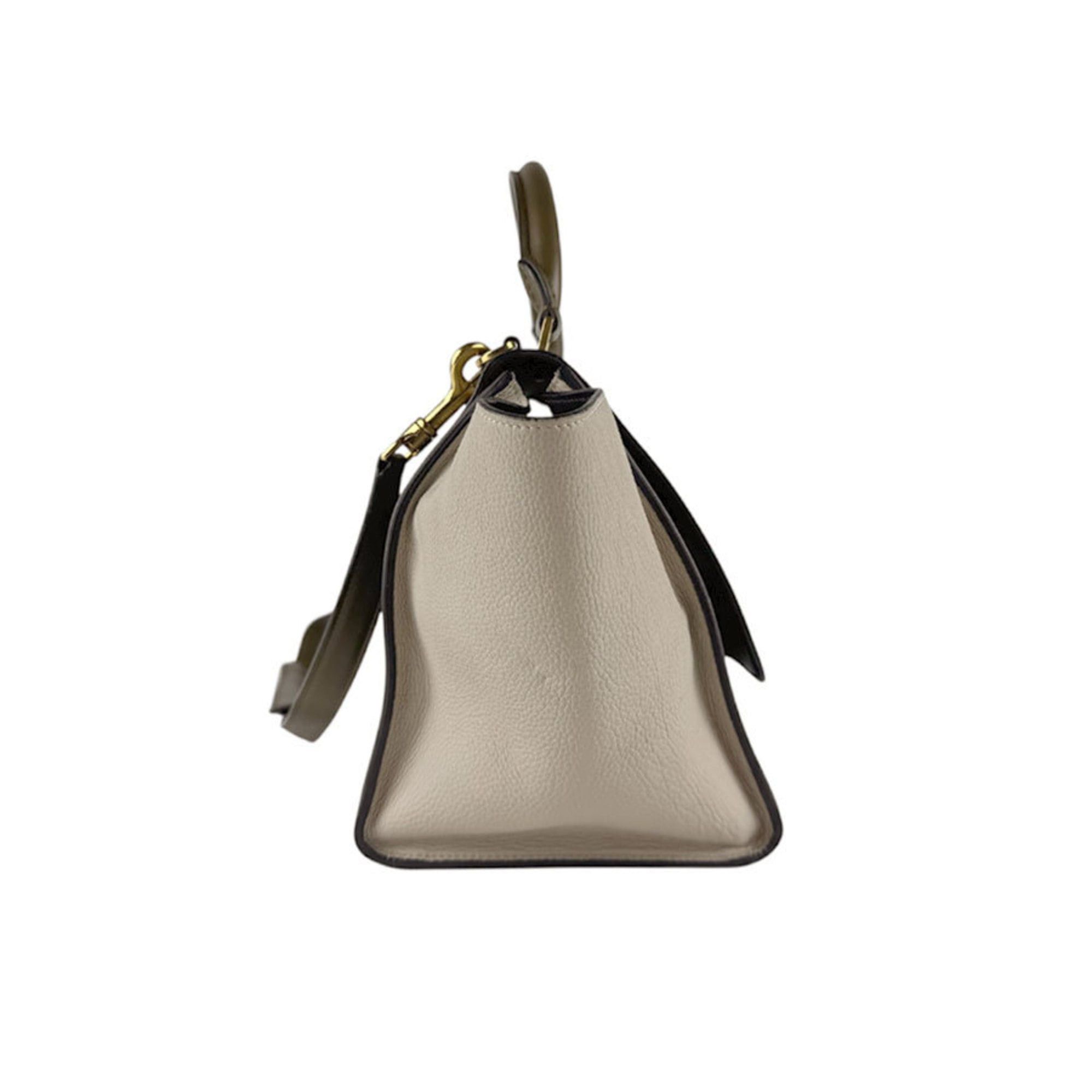 Celine Celine Women's Trapeze Leather Shoulder Bag in Khaki, Black, and Light Beige (Z8485) Size ONE SIZE - 2 Thumbnail