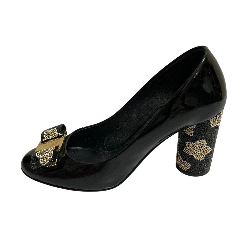 Salvatore Ferragamo Salvatore Ferragamo Salvatore Ferragamo Vara Leather Pumps Leather Shoes DUTY FREE for USA Size ONE SIZE - 3 Thumbnail