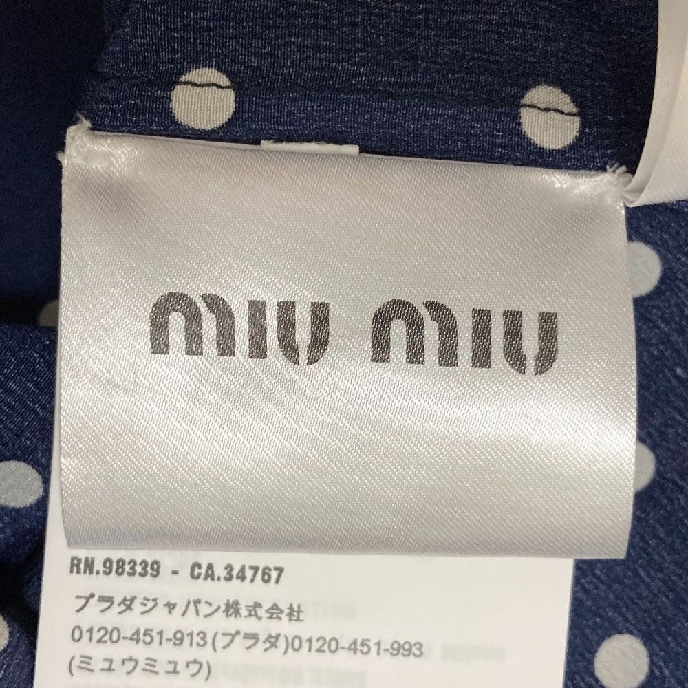 Miu Miu Miu Miu Miu Miu Polka Dot Crepe de Chine Setup Textile Tops DUTY FREE for USA Size ONE SIZE - 7 Thumbnail