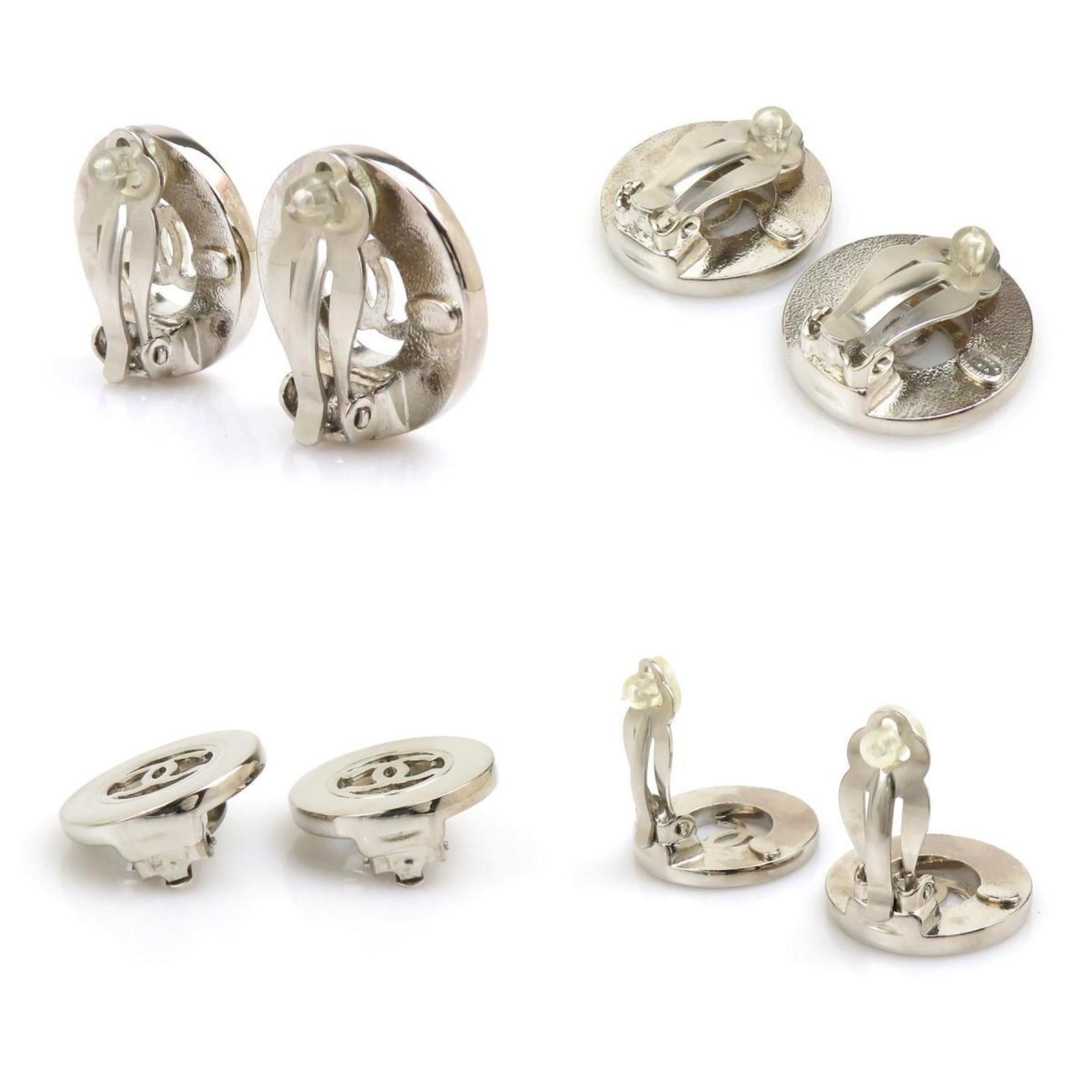 Chanel CHANEL Coco Mark Metal Silver Earrings for Women e61388i Size ONE SIZE - 3 Thumbnail