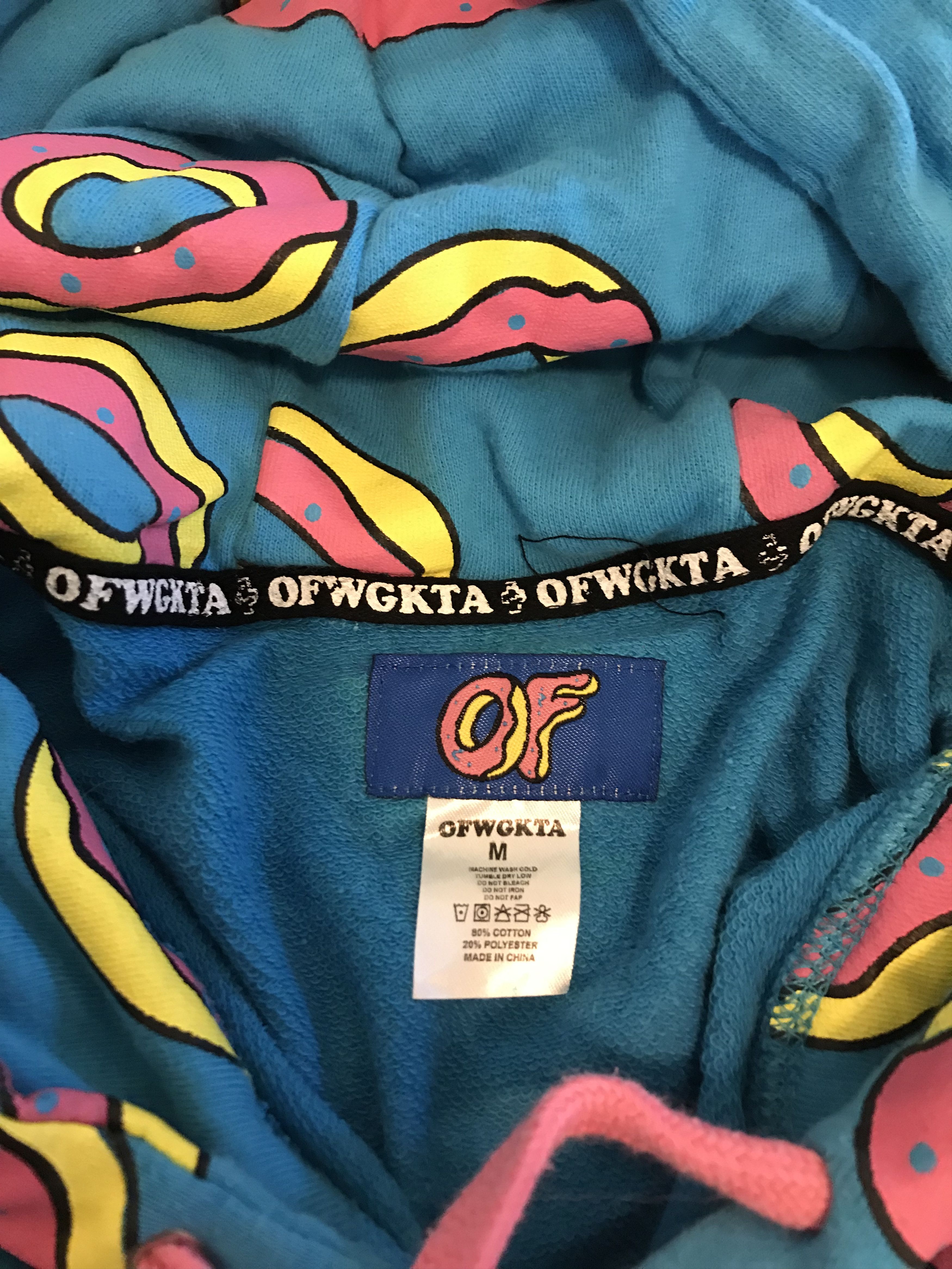 Odd future allover donut teal hoodie hotsell