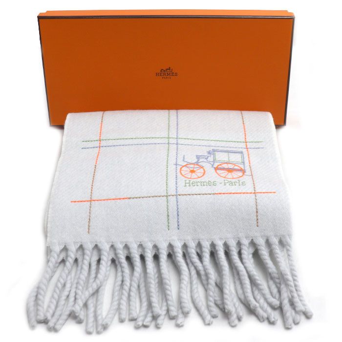 Hermes Hermes Hermès Grand Brodé Berlino Cashmere Scarf Textile Scarf H259149S01 DUTY FREE for USA Size ONE SIZE - 5 Thumbnail