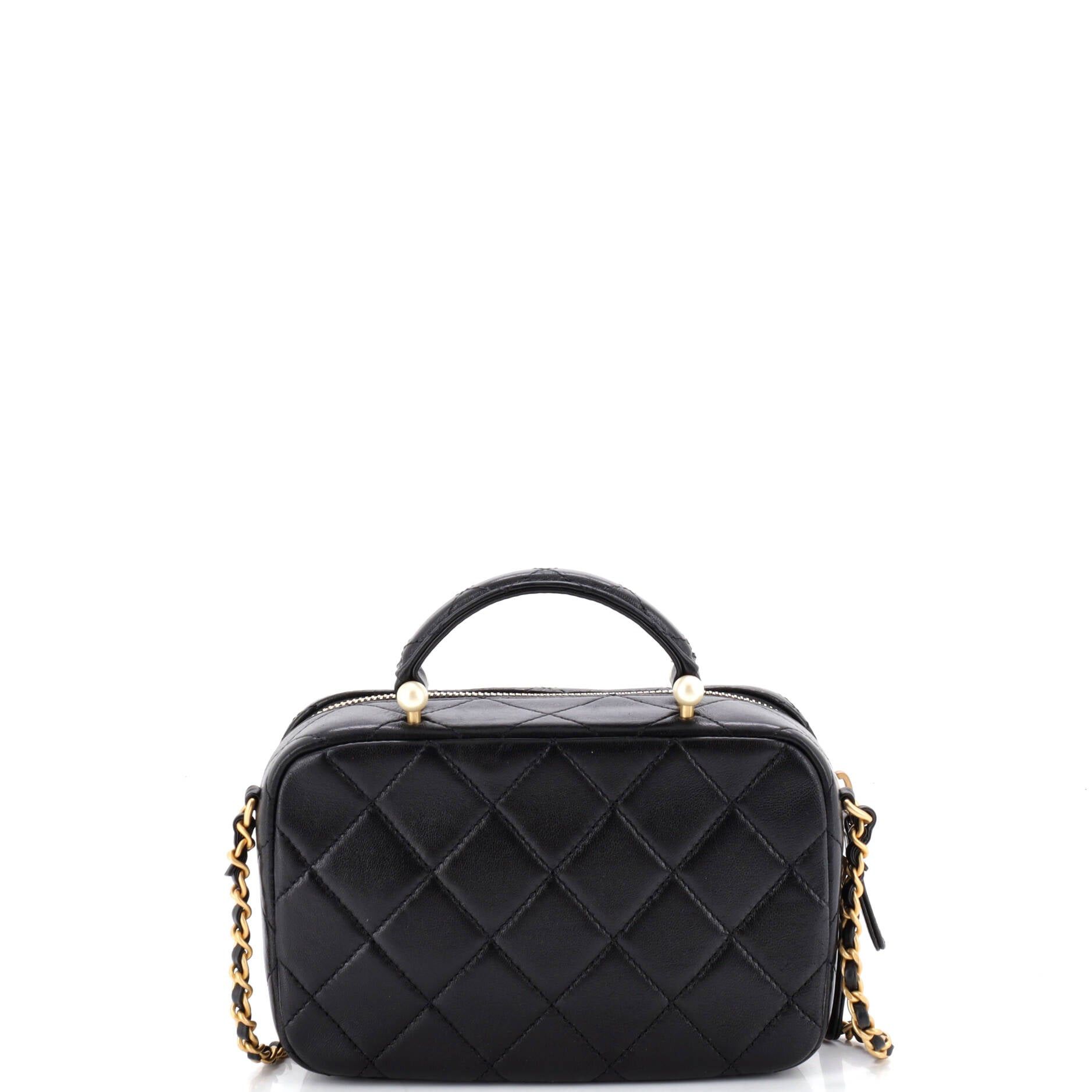 Chanel CC Pearl Zip Around Top Handle Vanity Case with Chain Size ONE SIZE - 3 Thumbnail
