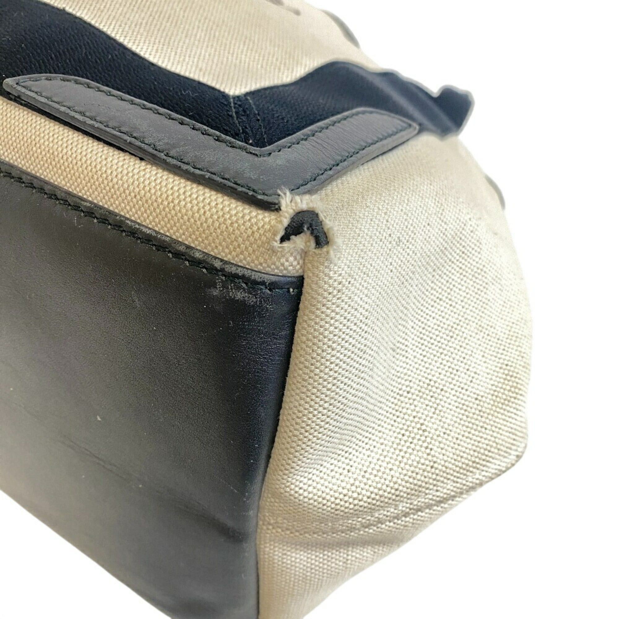Balenciaga BALENCIAGA 339933 Navy Cabas S Tote Handbag, Beige, Women's Size ONE SIZE - 3 Thumbnail