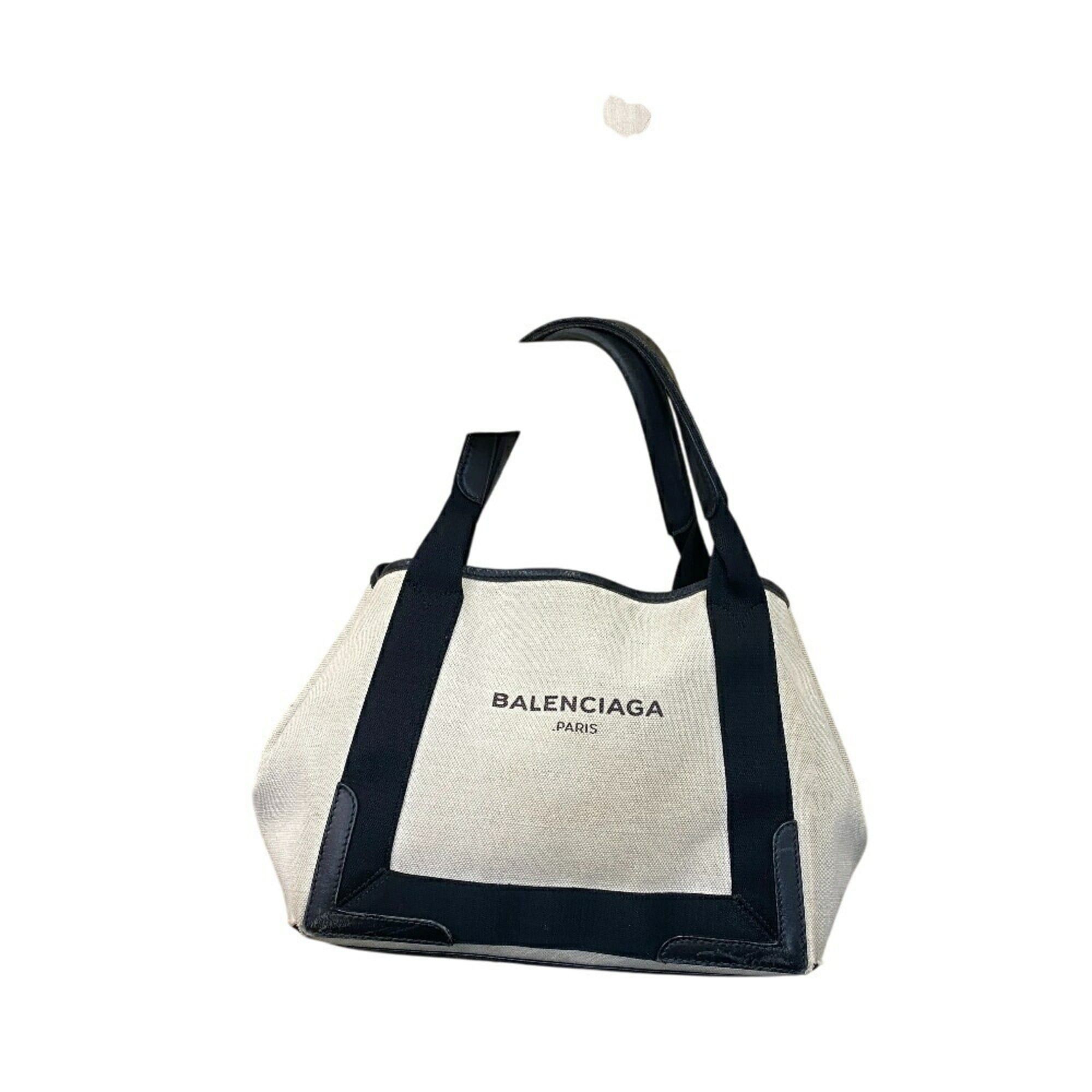 Balenciaga BALENCIAGA 339933 Navy Cabas S Tote Handbag, Beige, Women's Size ONE SIZE - 16 Thumbnail