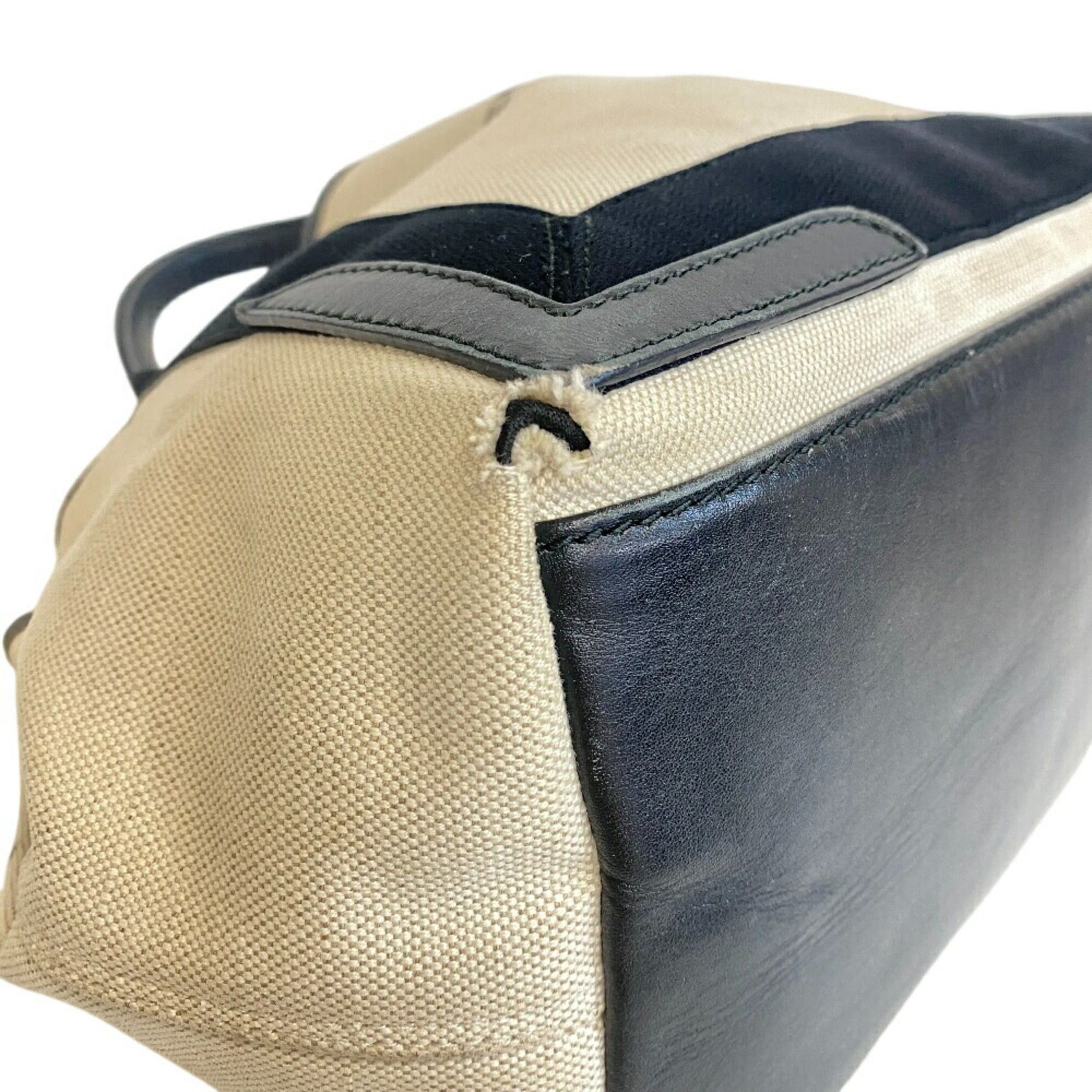 Balenciaga BALENCIAGA 339933 Navy Cabas S Tote Handbag, Beige, Women's Size ONE SIZE - 4 Thumbnail