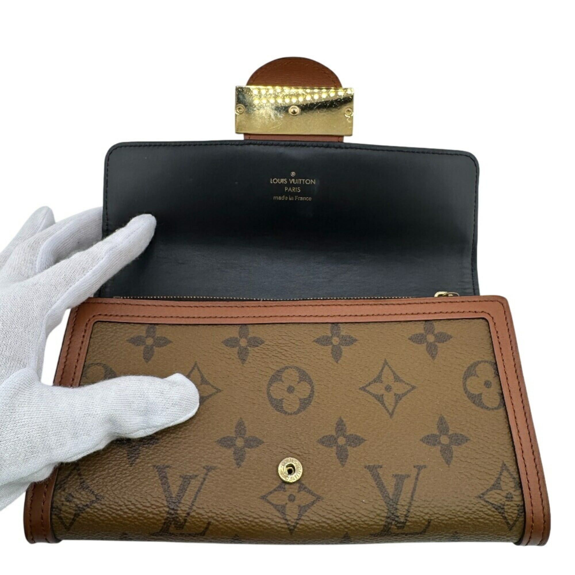 Louis Vuitton LOUIS VUITTON M46645 Portefeuille Sarah Monogram Reverse Long Wallet Brown Women's Size ONE SIZE - 7 Thumbnail