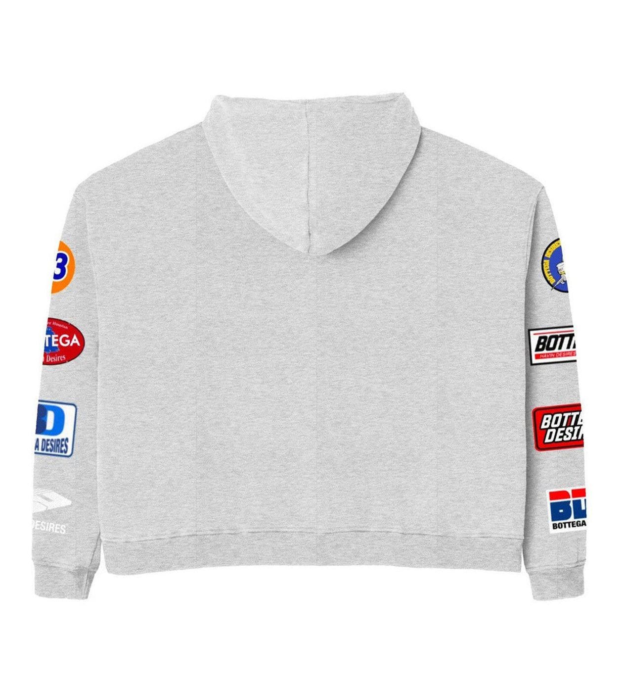 Bottega Desires Patches Zip Up Hoodie Grey Size US XL / EU 56 / 4 - 2 Thumbnail