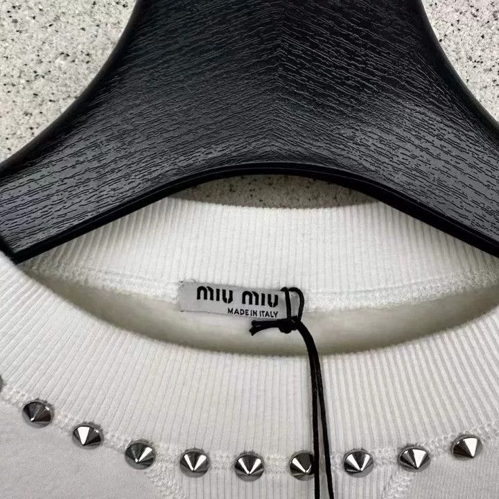 Miu Miu Miumiu Rivet Slogan Sweatshirt Size M / US 6-8 / IT 42-44 - 2 Thumbnail