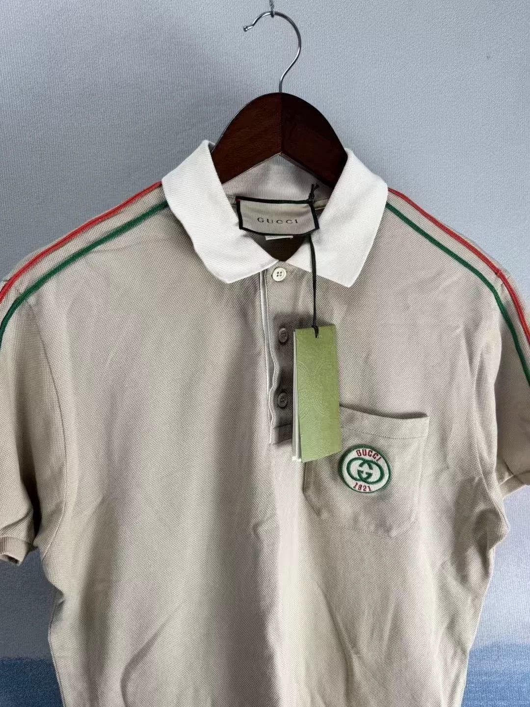Gucci Gucci Beige Double G Embroidery Polo Size US XS / EU 42 / 0 - 2 Thumbnail