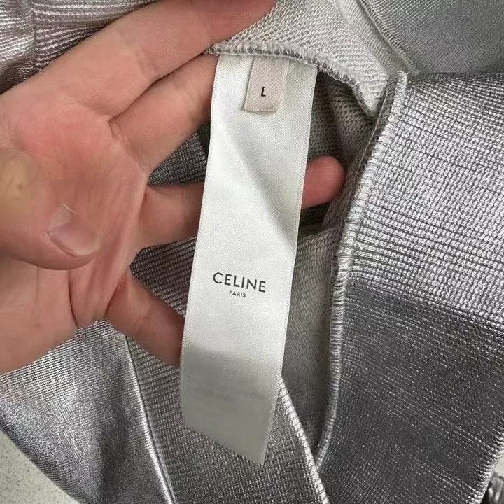 Celine Celine Silver Letter Logo Hoodie Size US L / EU 52-54 / 3 - 3 Thumbnail