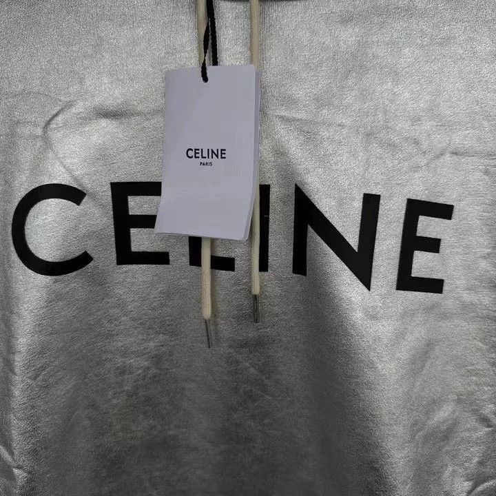 Celine Celine Silver Letter Logo Hoodie Size US L / EU 52-54 / 3 - 2 Thumbnail