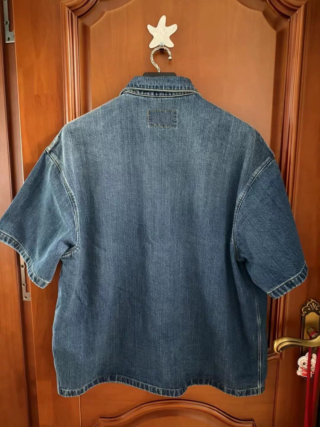 Prada Prada Triangle Logo Denim Short-Sleeve Shirt Size US XL / EU 56 / 4 - 2 Thumbnail