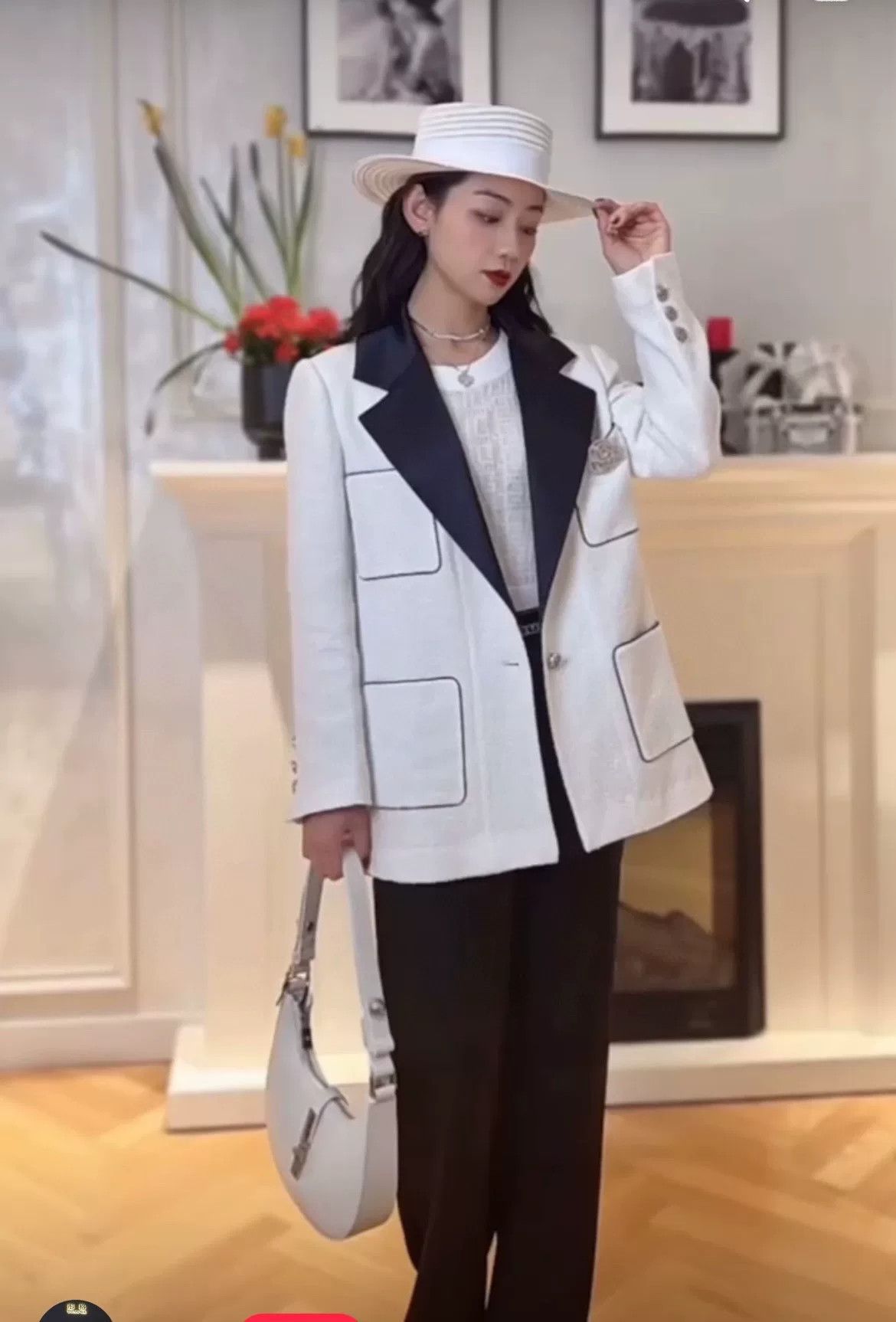 Chanel Chanel 2022 SS Black White Collar Blazer Size XS / US 0-2 / IT 36-38 - 9 Thumbnail