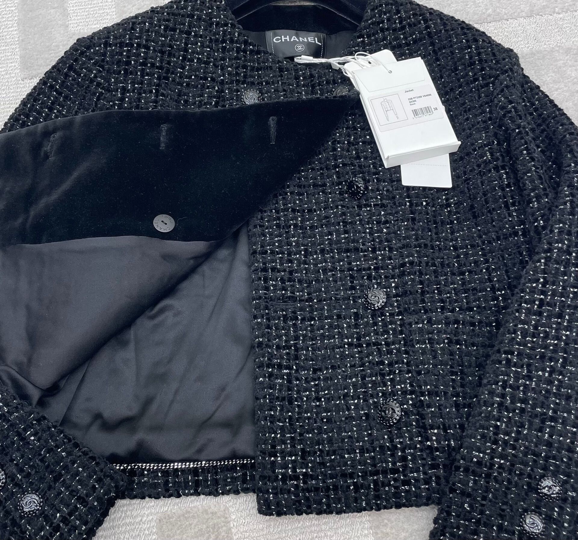 Chanel Chanel 22B Black Sparkle Double-Breasted Jacket Size S / US 4 / IT 40 - 4 Thumbnail