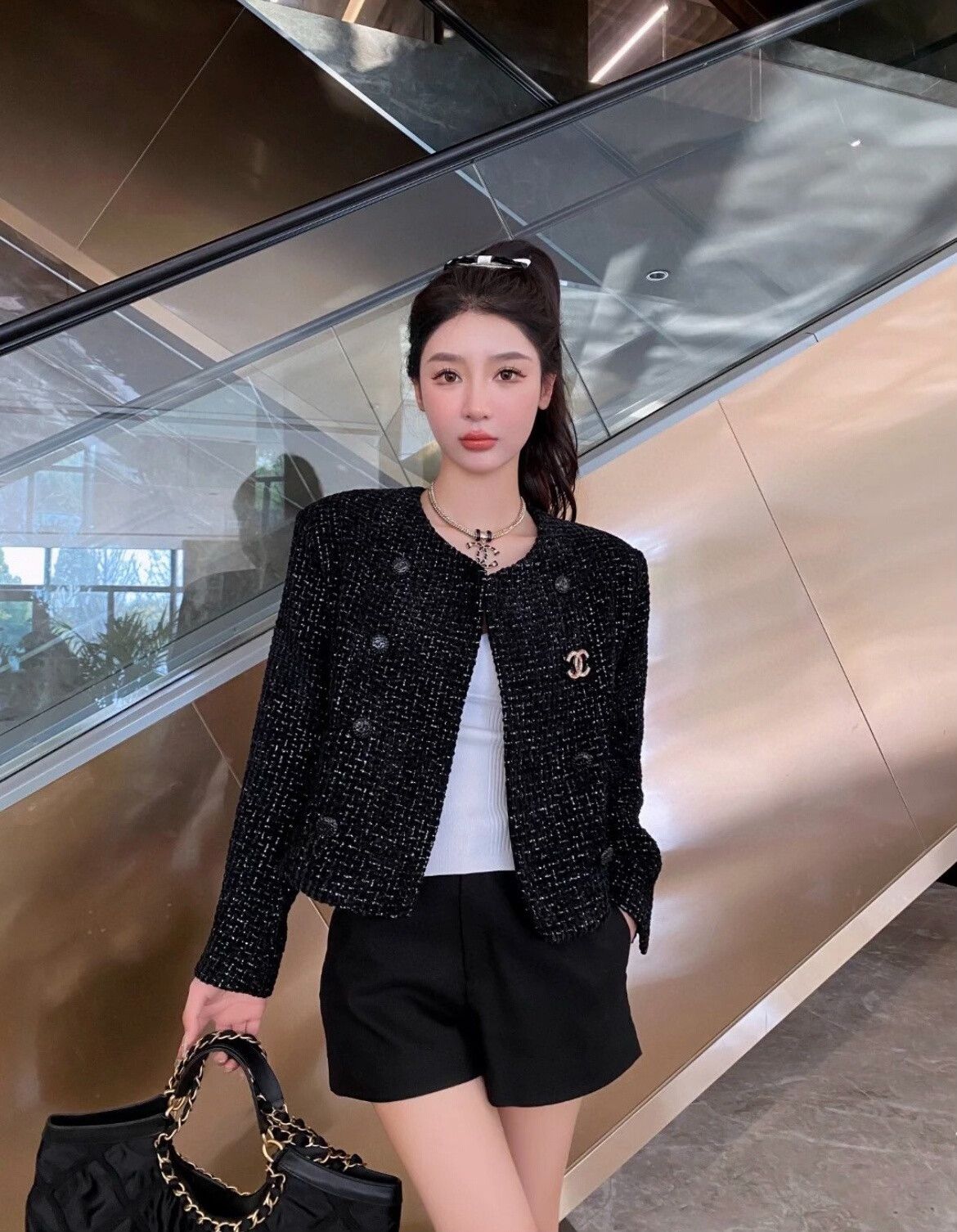 Chanel Chanel 22B Black Sparkle Double-Breasted Jacket Size S / US 4 / IT 40 - 8 Thumbnail