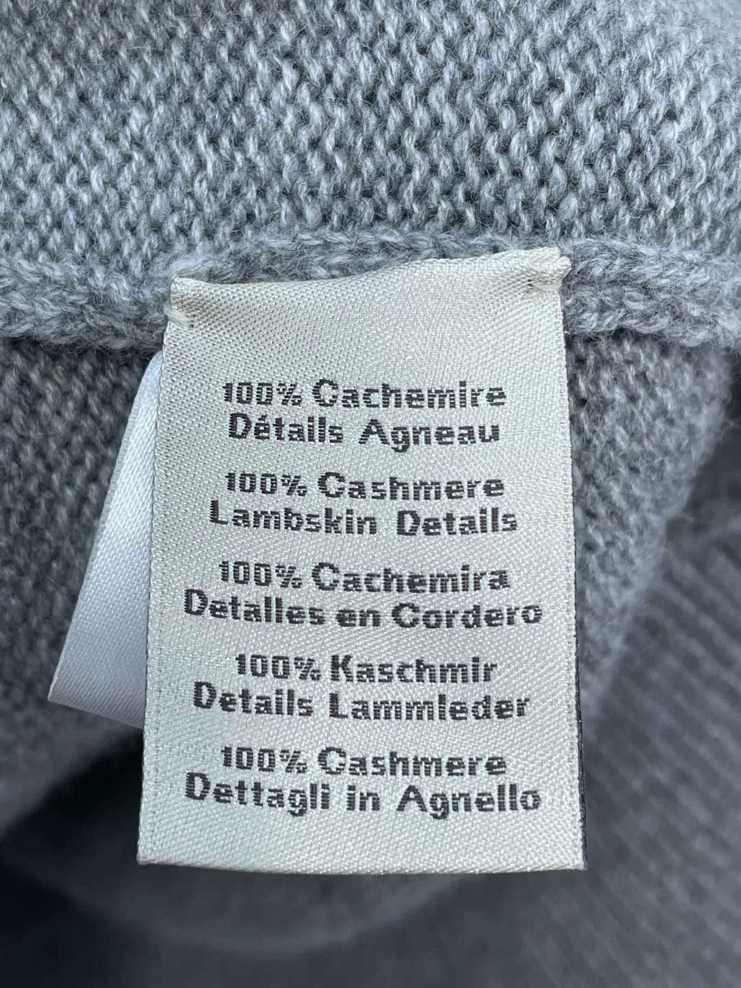 Hermes Hermes Gray Sheepskin Trim Cashmere Sweater Size US M / EU 48-50 / 2 - 6 Thumbnail