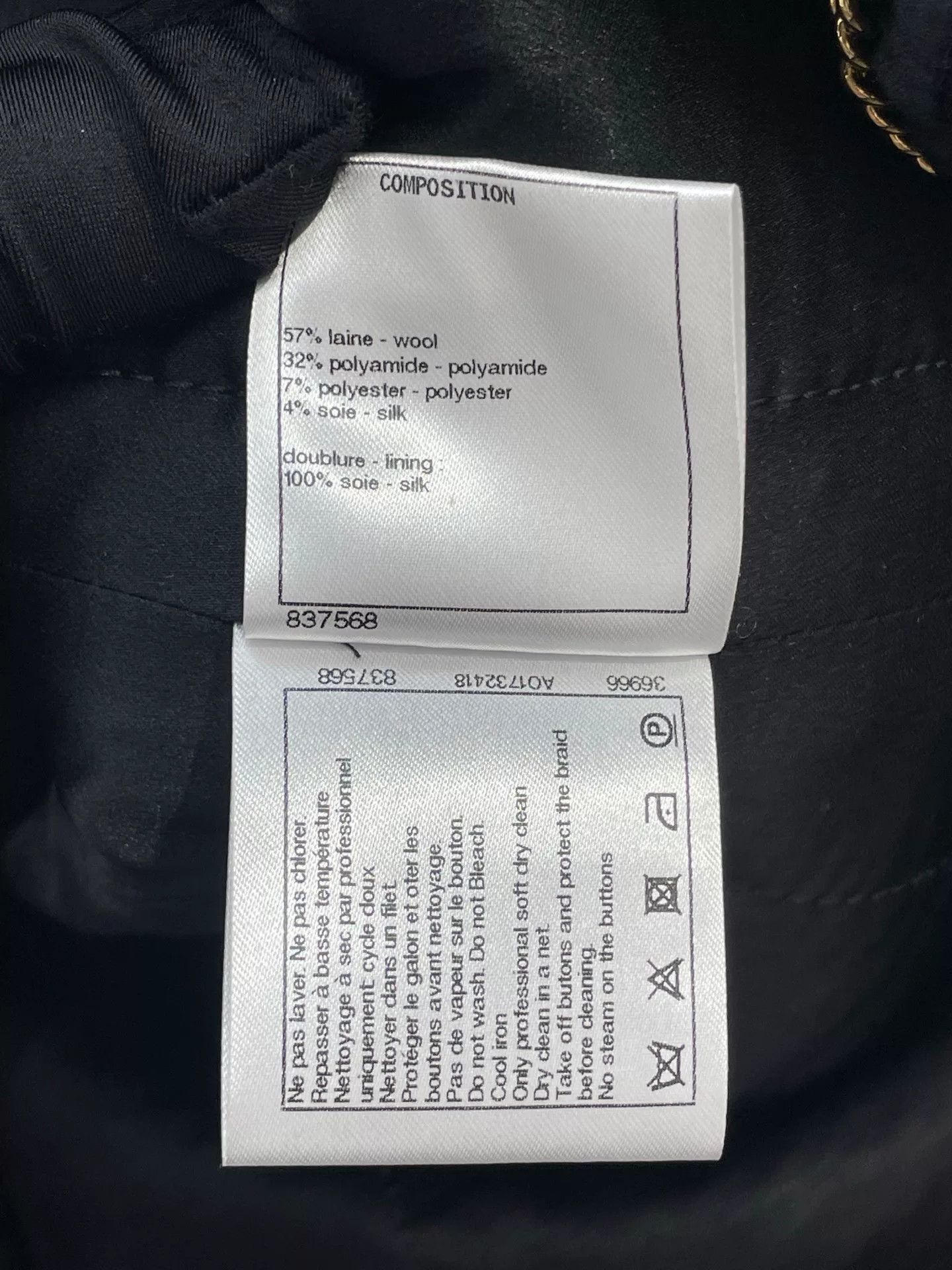 Chanel CHANEL Black Gold Coat Size XXS / US 00 / IT 34 - 8 Thumbnail