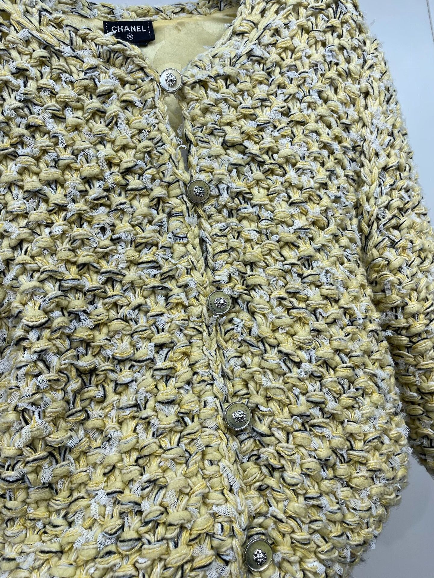 Chanel Chanel Light Yellow Knit Short Jacket Size S / US 4 / IT 40 - 4 Thumbnail