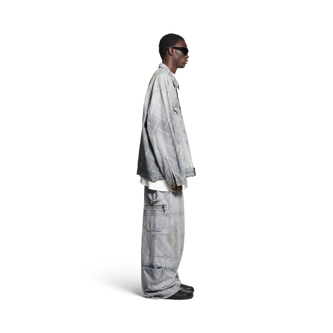 Balenciaga Bal Diagonal Allover Cargo Pants in Light Blue Size US 32 / EU 48 - 4 Thumbnail