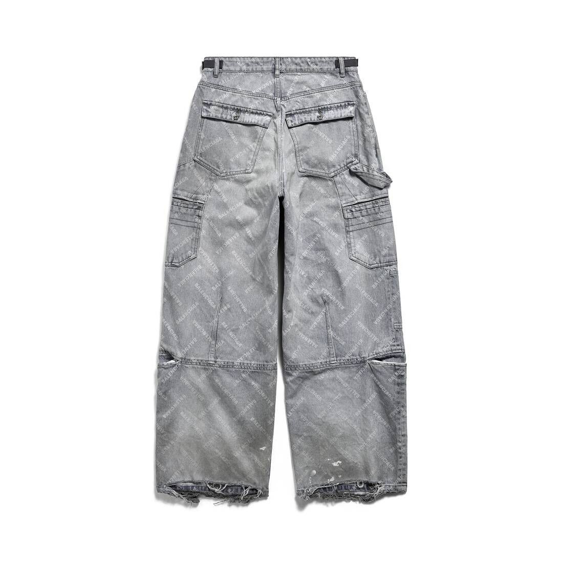 Balenciaga Bal Diagonal Allover Cargo Pants in Light Blue Size US 36 / EU 52 - 2 Thumbnail