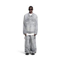 Balenciaga Bal Diagonal Allover Cargo Pants in Light Blue Size US 38 / EU 54 - 3 Thumbnail