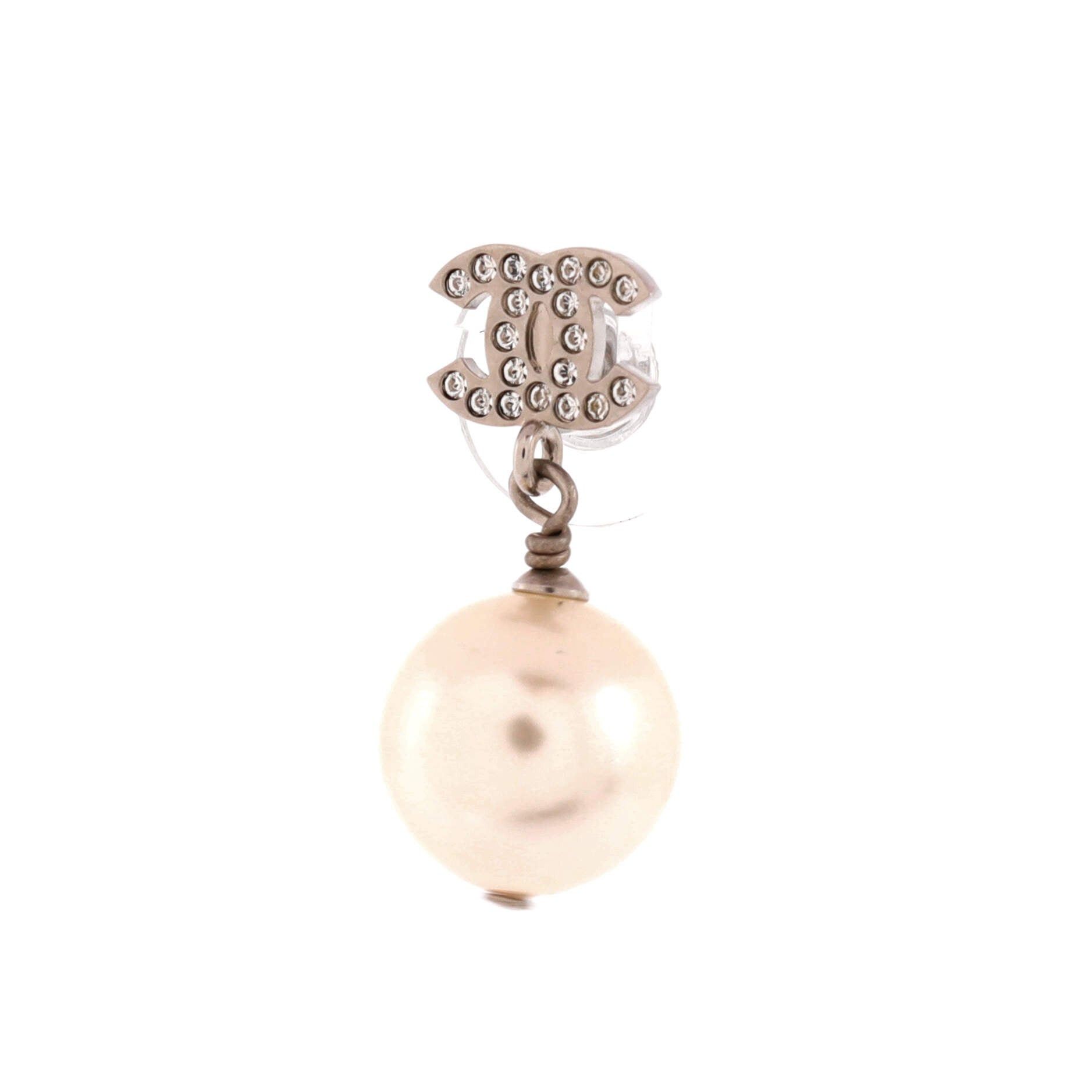 Chanel CC Pearl Drop Earrings Size ONE SIZE - 2 Thumbnail