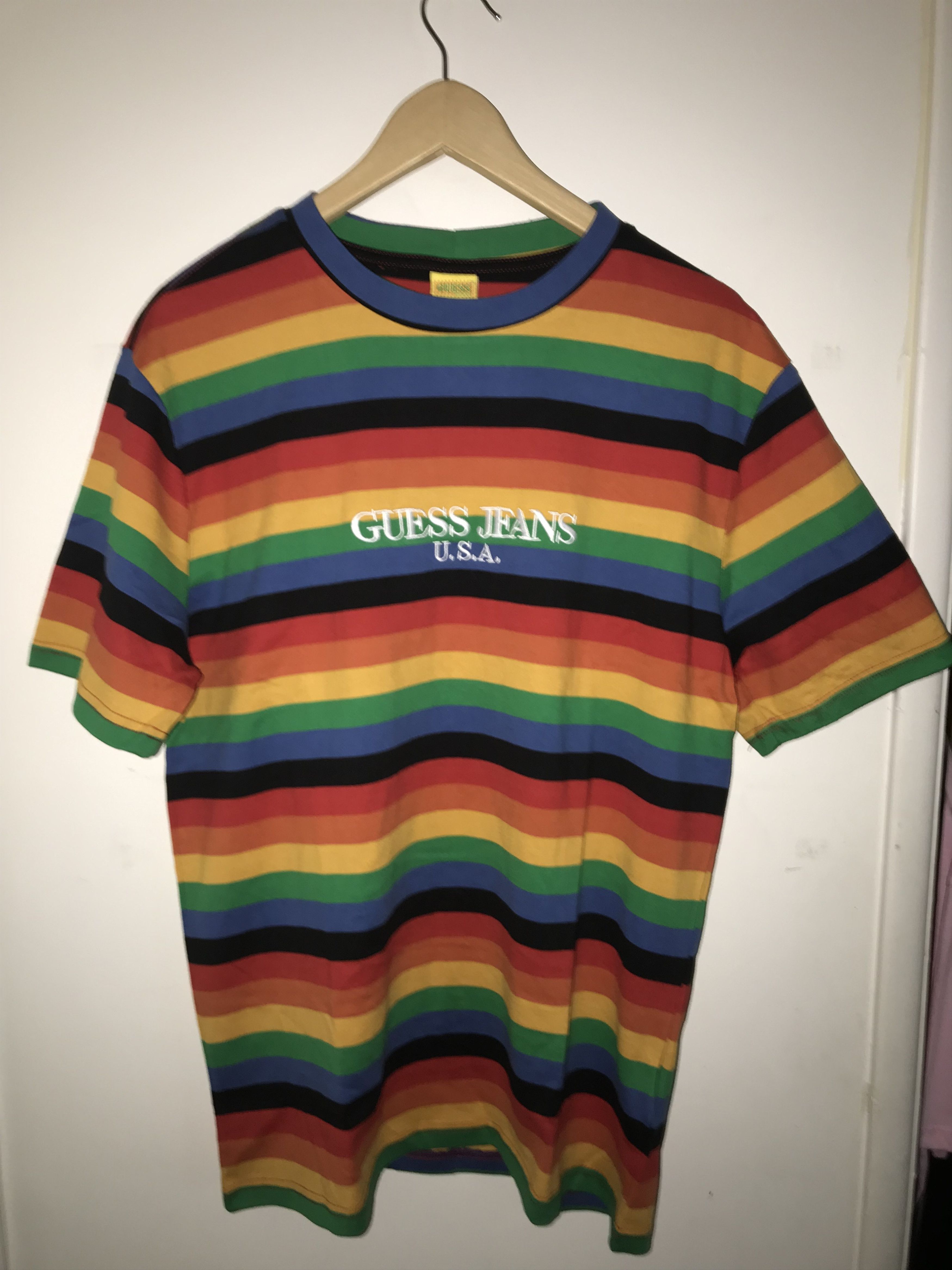 Guess jeans shirt rainbow best sale