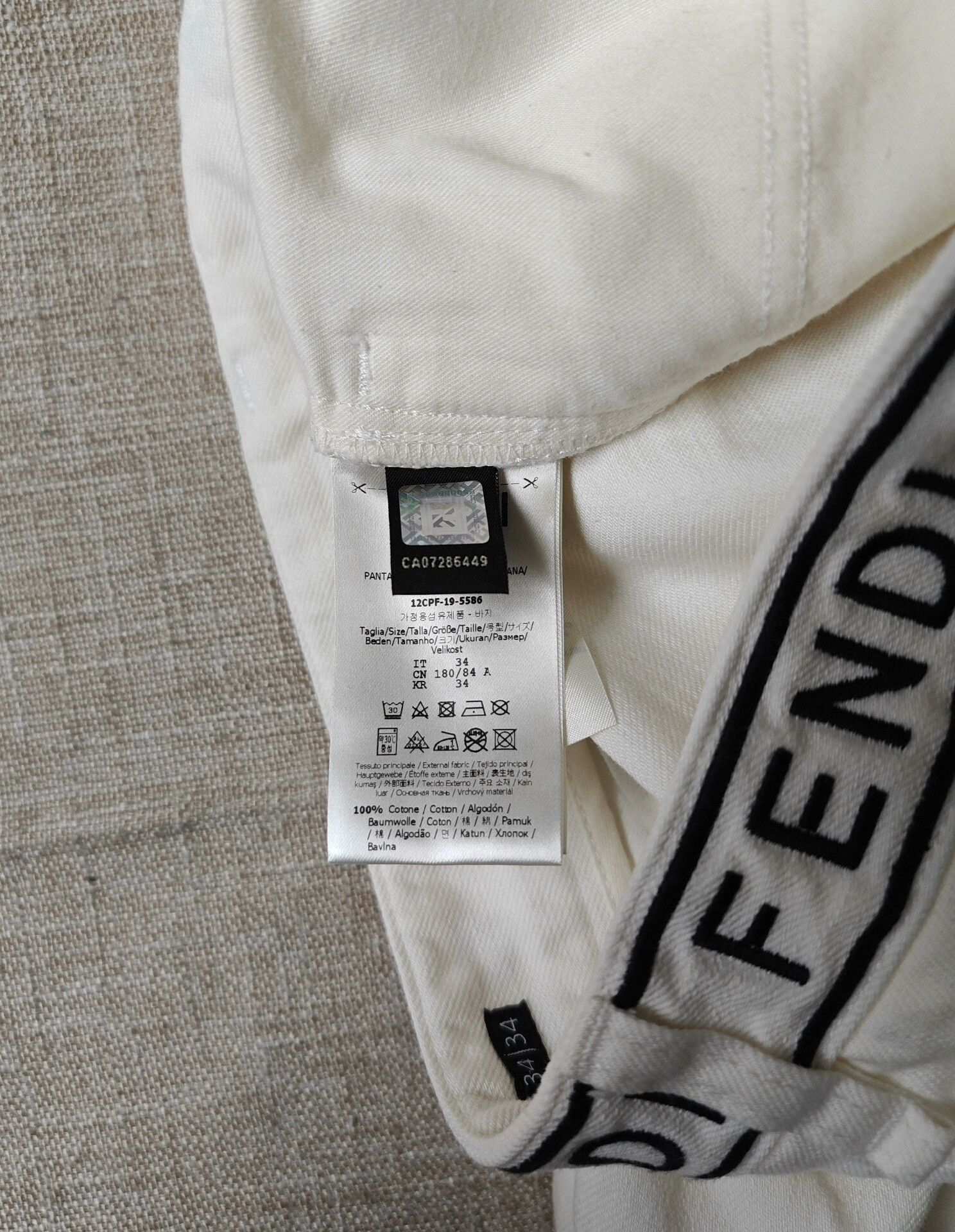 Fendi Fendi Men's White Casual Jeans Size US 34 / EU 50 - 4 Thumbnail