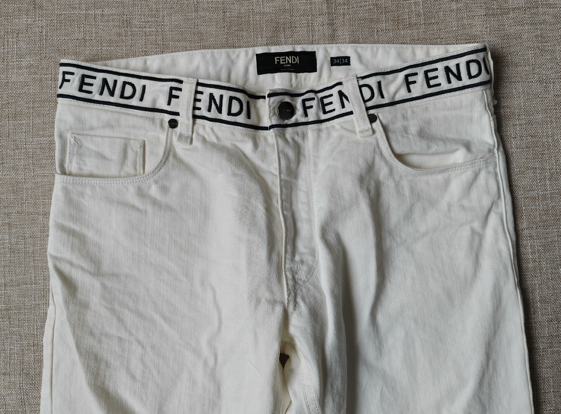 Fendi Fendi Men's White Casual Jeans Size US 34 / EU 50 - 2 Thumbnail