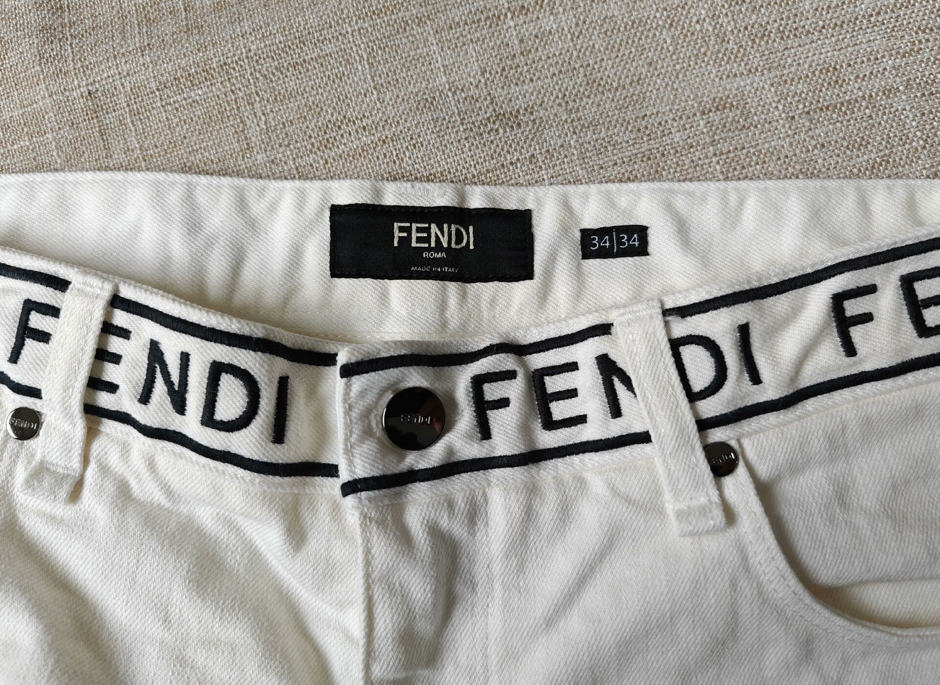 Fendi Fendi Men's White Casual Jeans Size US 34 / EU 50 - 3 Thumbnail